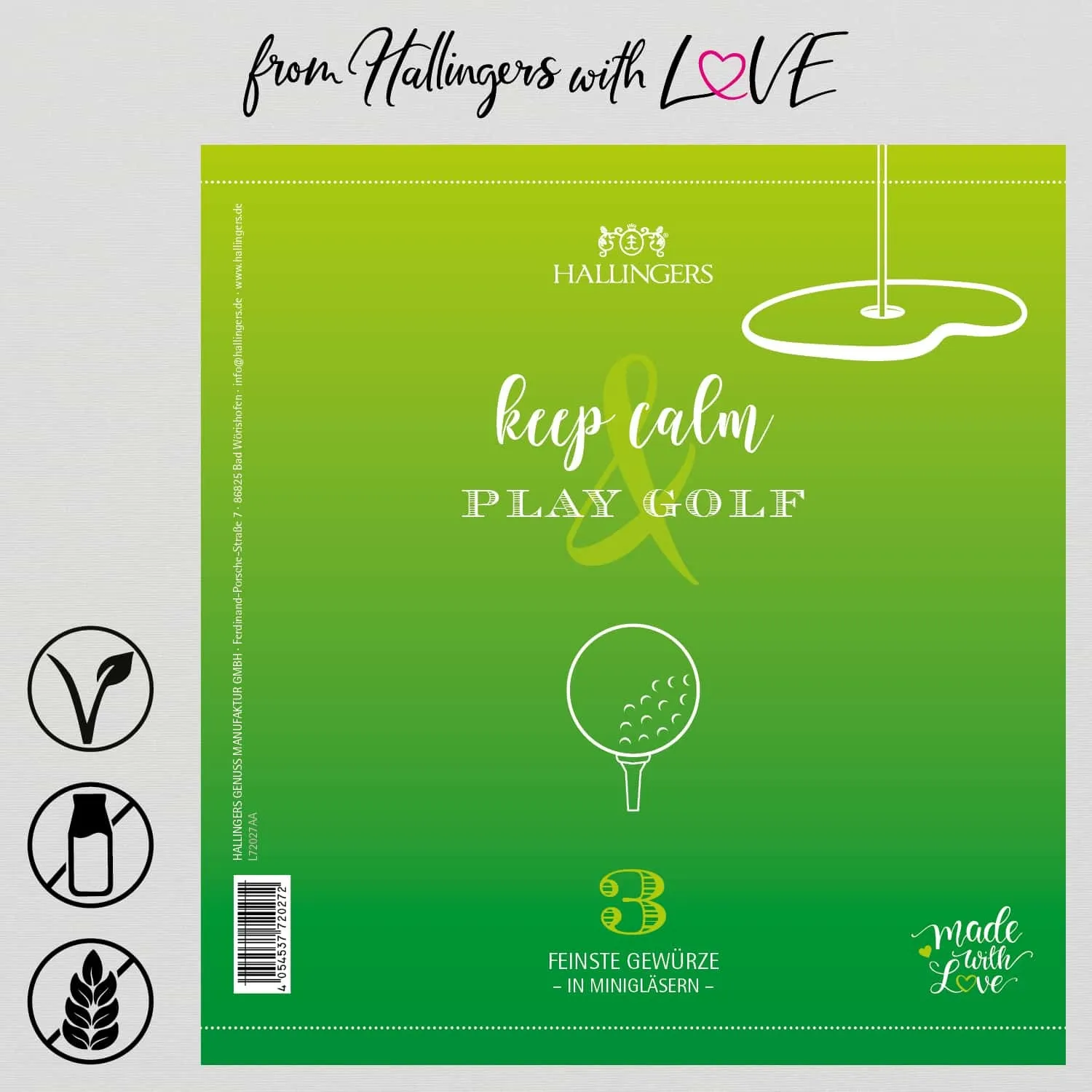 Golf - Gewürz-Set, 3 Gläser in Geschenkdose