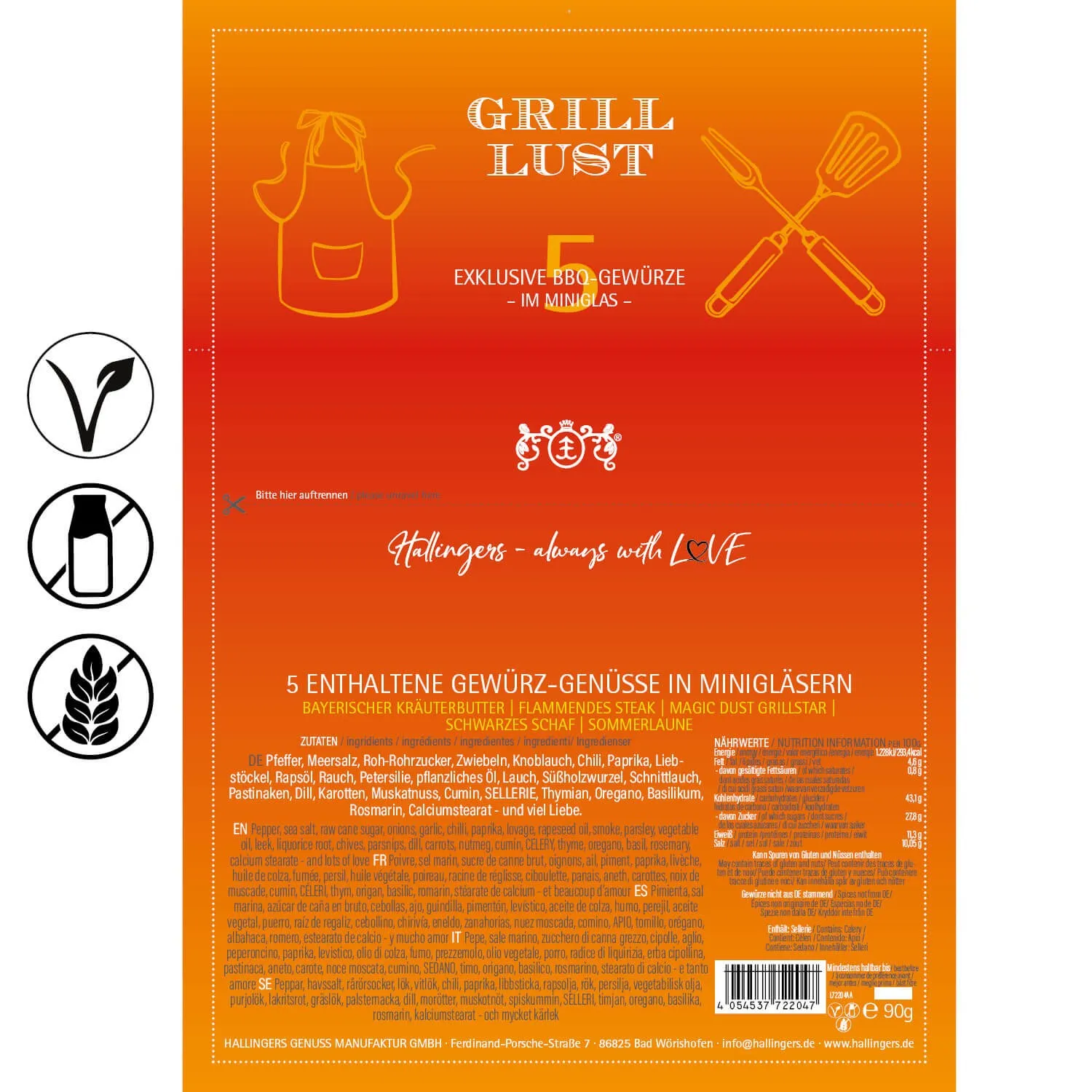 Grilllust (5 Grill-Gewürze im Glas)