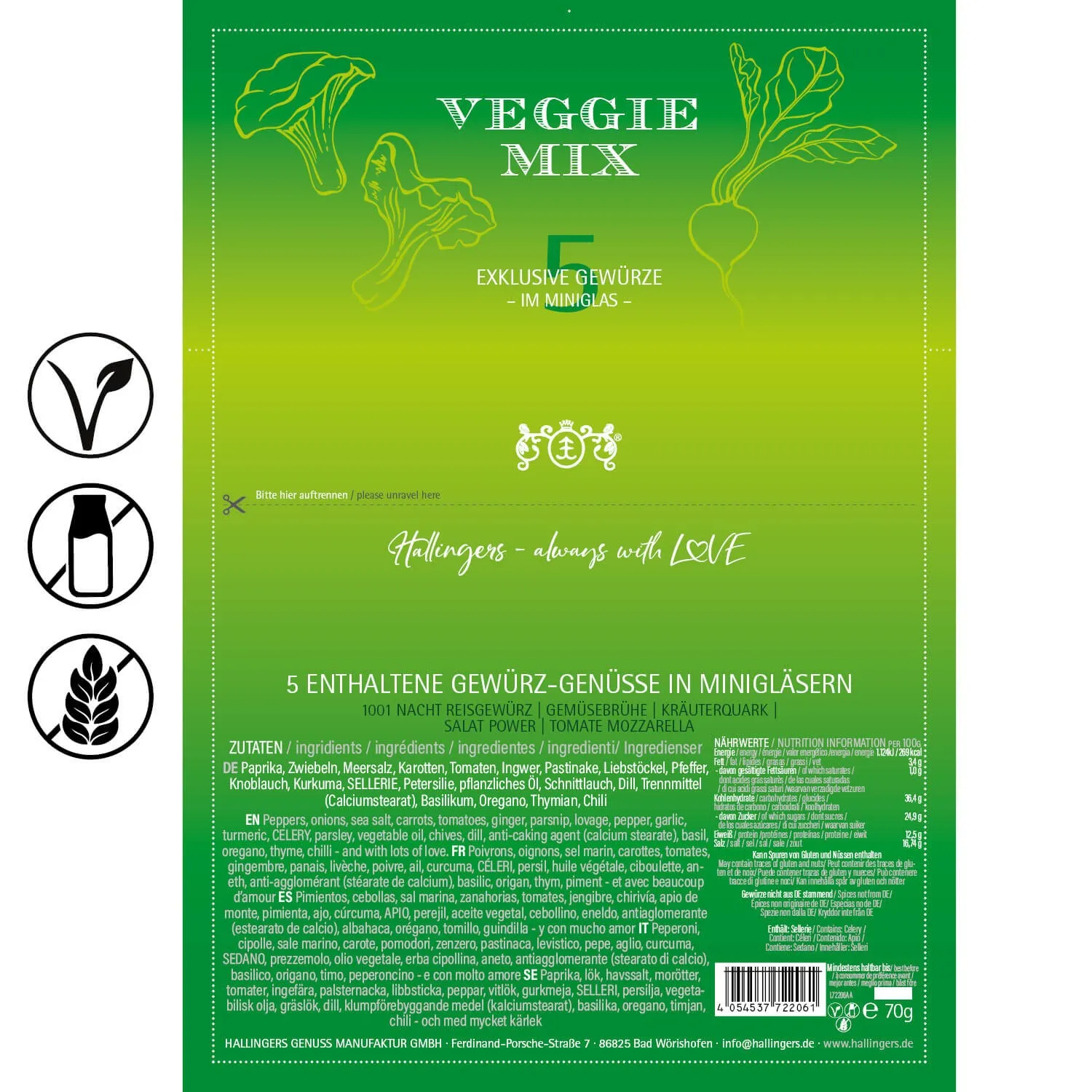 Veggie Mix (5 vegane Gewürze im Glas)
