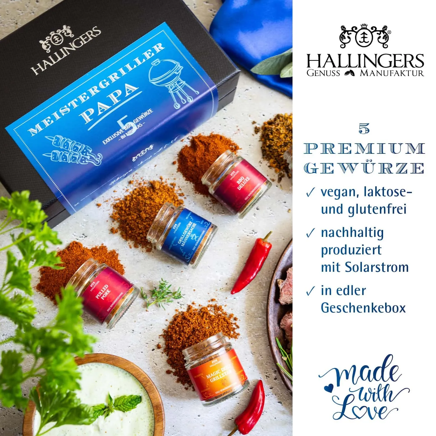 GEWÜRZ SET IN DER GESCHENKBOX - 5 Gewürze aus aller Welt als exklusive Gourmet-Selektion, stilvoll verpackt in einer hochwertigen Geschenkbox mit Rezept-Booklet. Die besondere Geschenkidee für Feinschmecker, Hobbyköche & Genussmomente