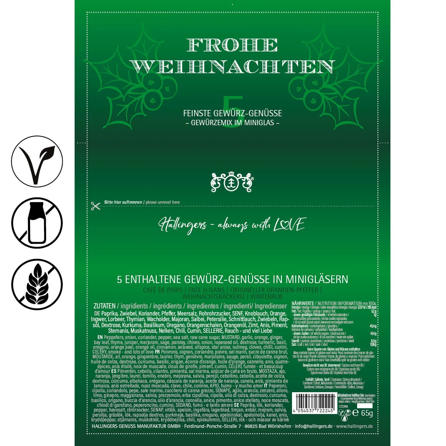 Frohe Weihnachten (5 Herbst-Gewürze im Glas)