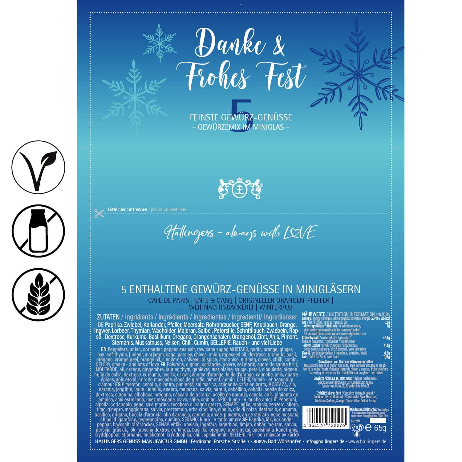 Danke & Frohes Fest (5 Herbst-Gewürze im Glas)