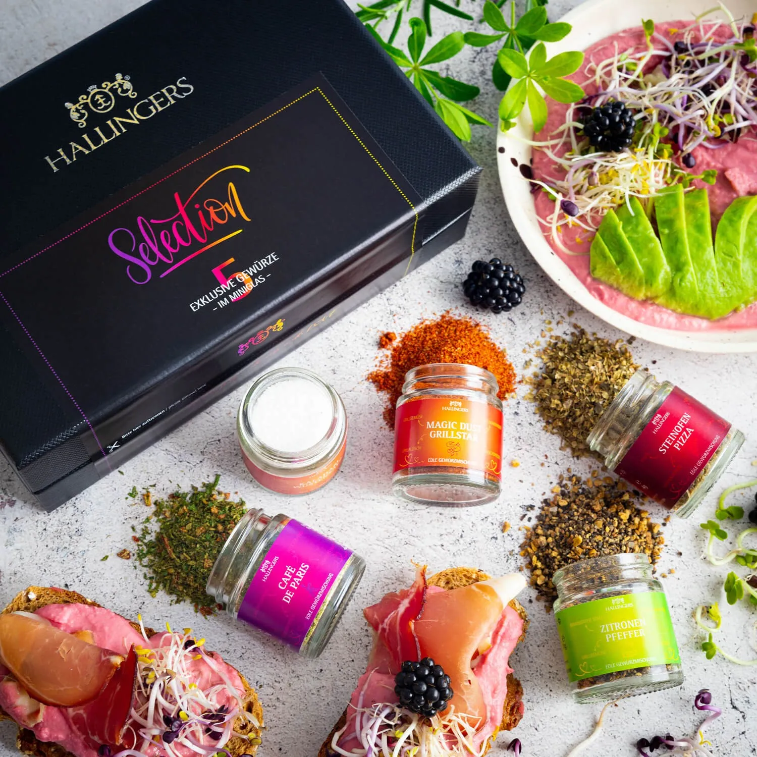 Bei Hallingers entdecken Sie: naturnahe Gourmetgewürze, exotische Premiumgewürze, feinste Kräuter, handgemachte Gewürzmischungen und Spezialgewürze