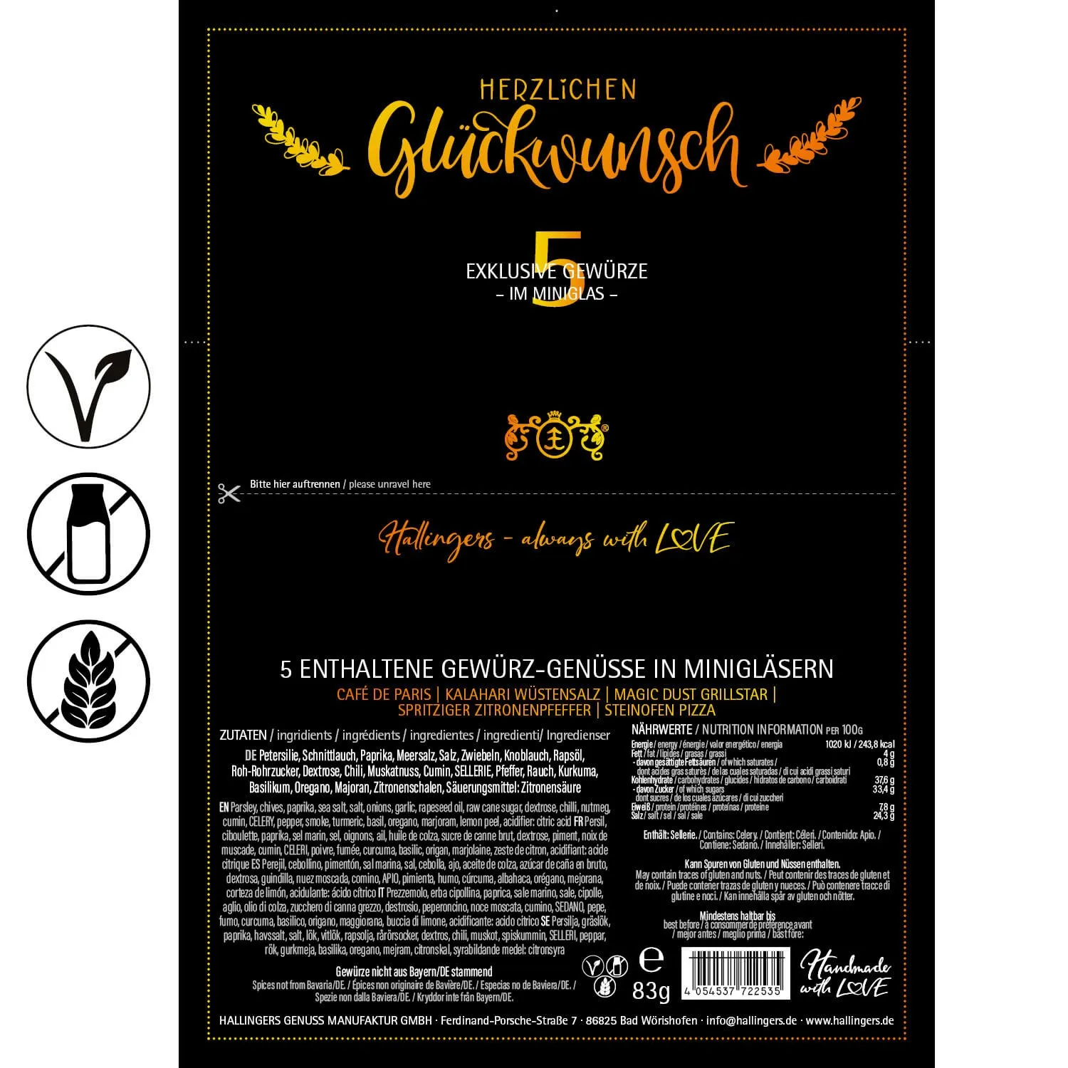 Herzlichen Glückwunsch (5 Gewürze im Glas)