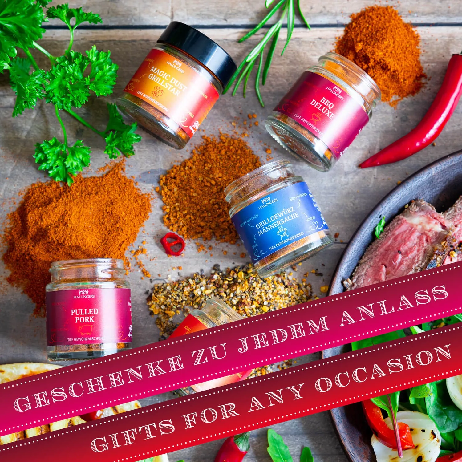 Ein super Probier-Set für alle Genießer, Gourmets und Kochfans oder die, die es werden wollen. Für mehr Spaß beim Grillen, Kochen und in der Küche!