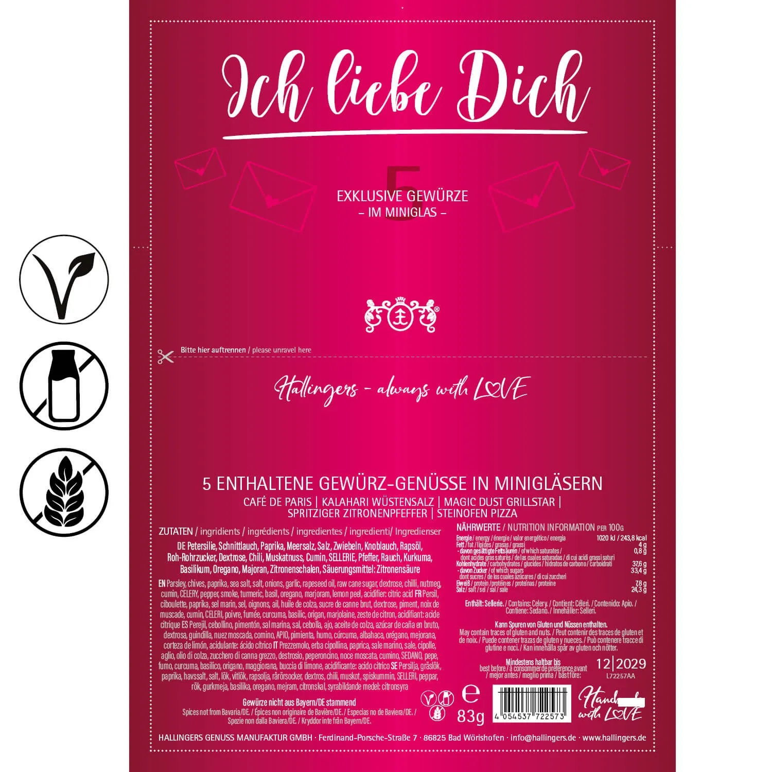 Ich liebe Dich Pink (5 Gewürze im Glas)