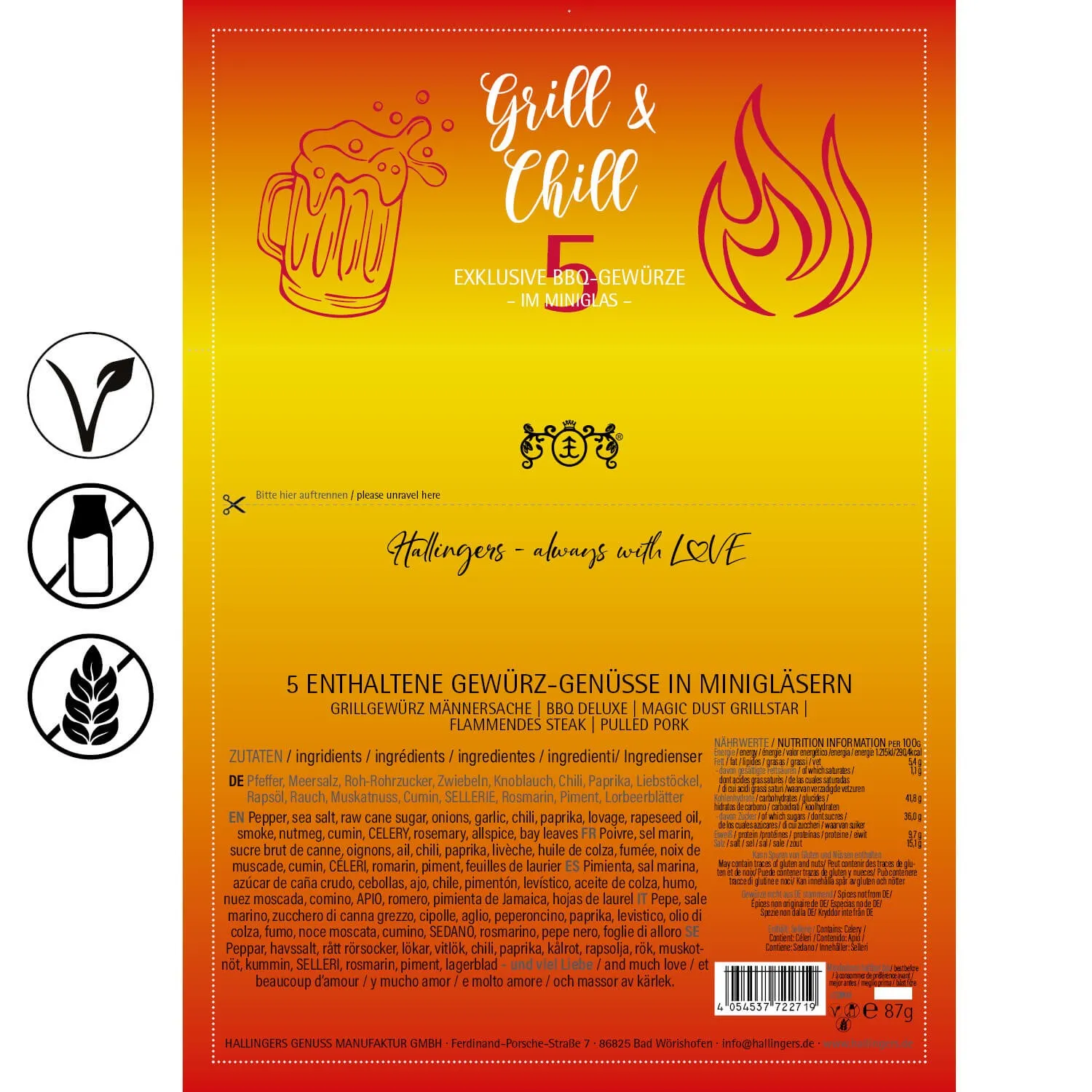 Grill & Chill (5 BBQ-Gewürze im Glas)