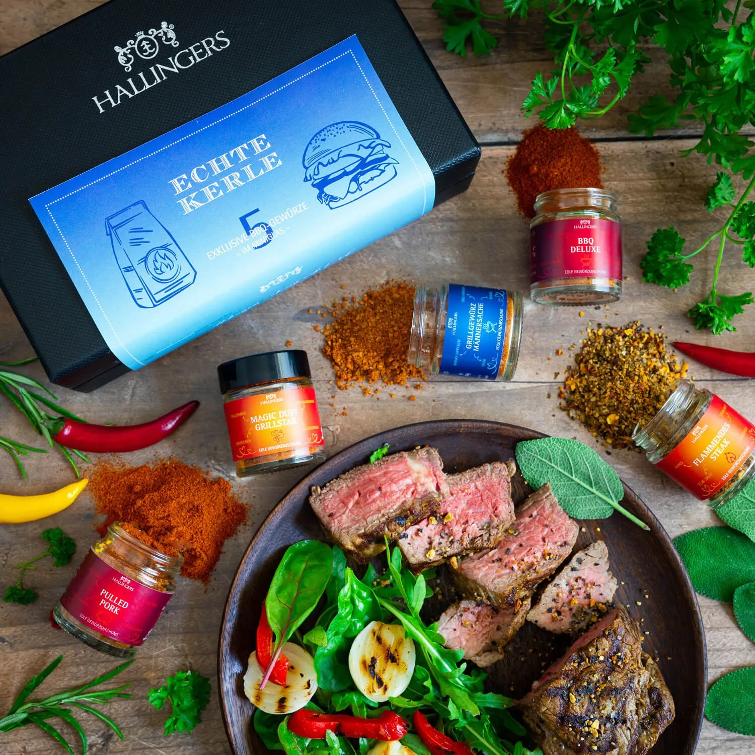 Bei Hallingers entdecken Sie: naturnahe Gourmetgewürze, exotische Premiumgewürze, feinste Kräuter, handgemachte Gewürzmischungen und Spezialgewürze