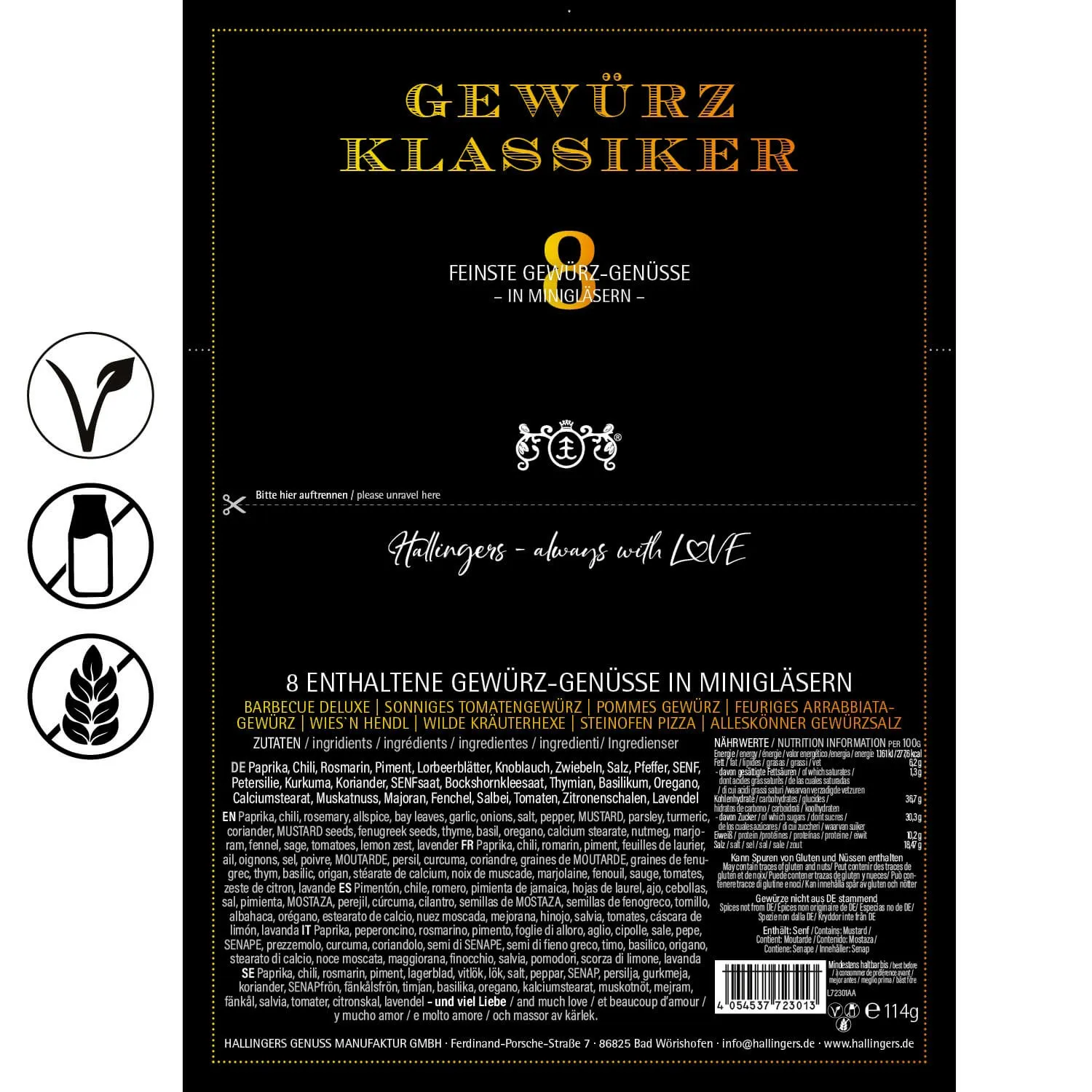Gewürz Klassiker (8 Gewürze im Glas)