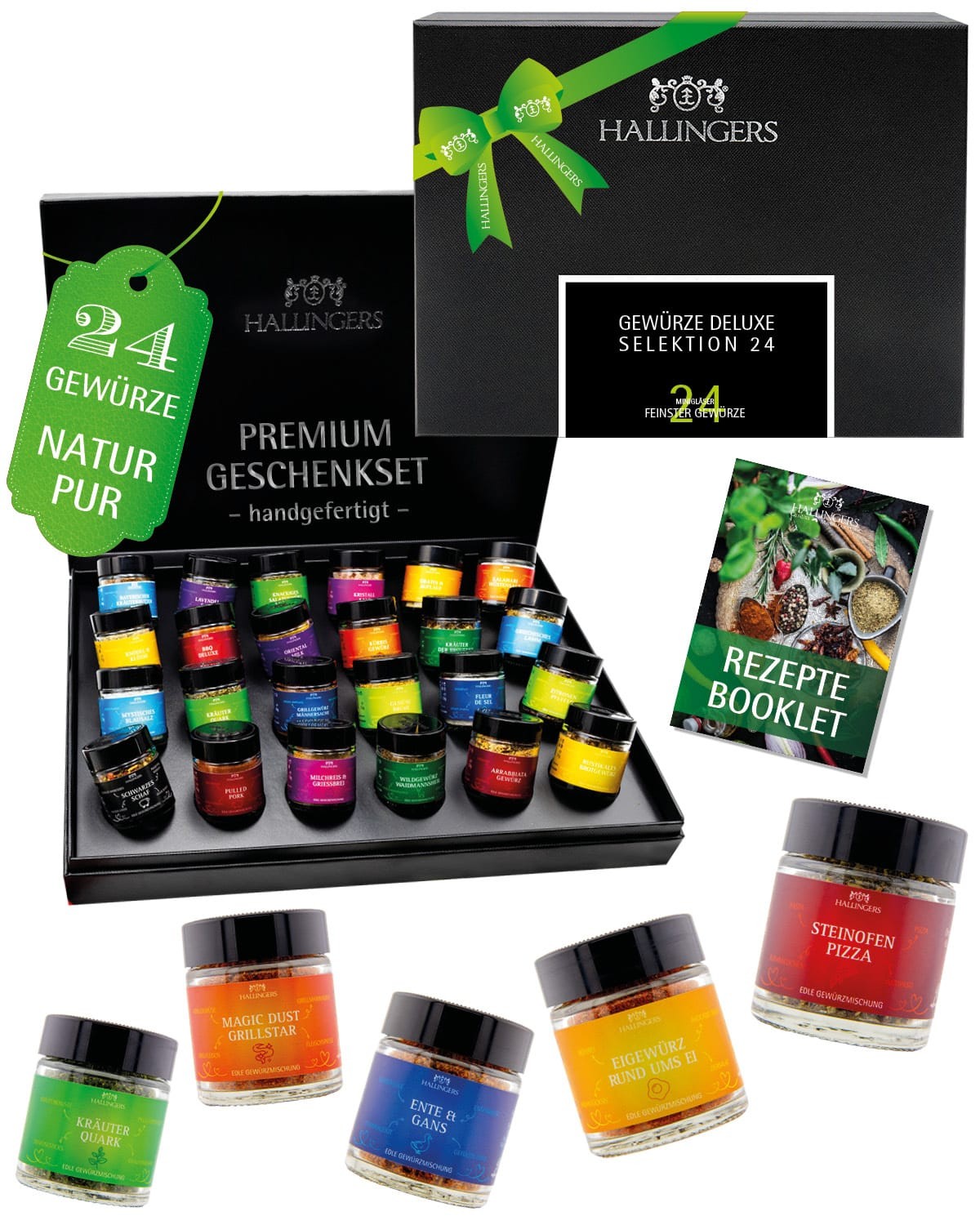 Gewürze Geschenkset – 24 Premium Gewürze aus aller Welt, im Glas & edle Geschenkbox, Gewürze Set "Deluxe Selektion 24", Geschenkidee für Männer & für