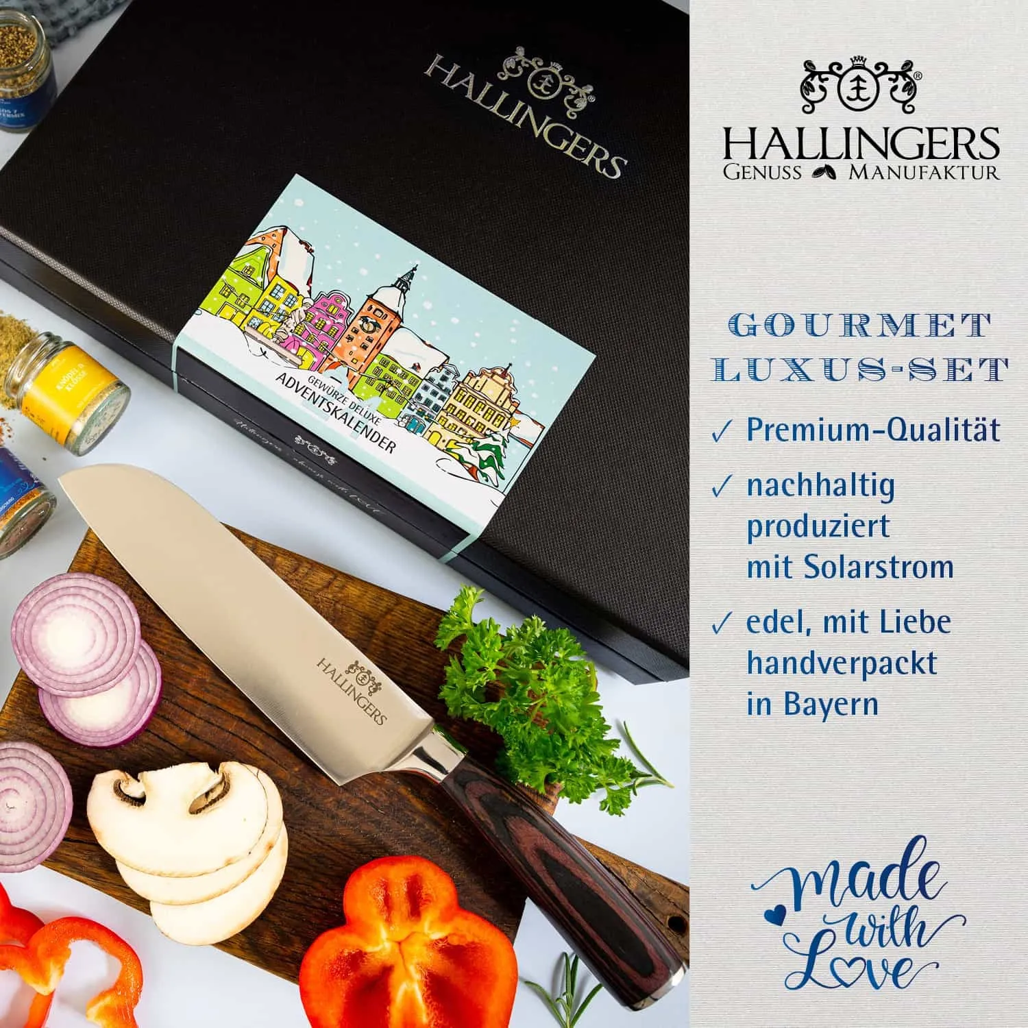 Bei Hallingers entdecken Sie: naturnahe Gourmetgewürze, exotische Premiumgewürze, feinste Kräuter, handgemachte Gewürzmischungen und Spezialgewürze