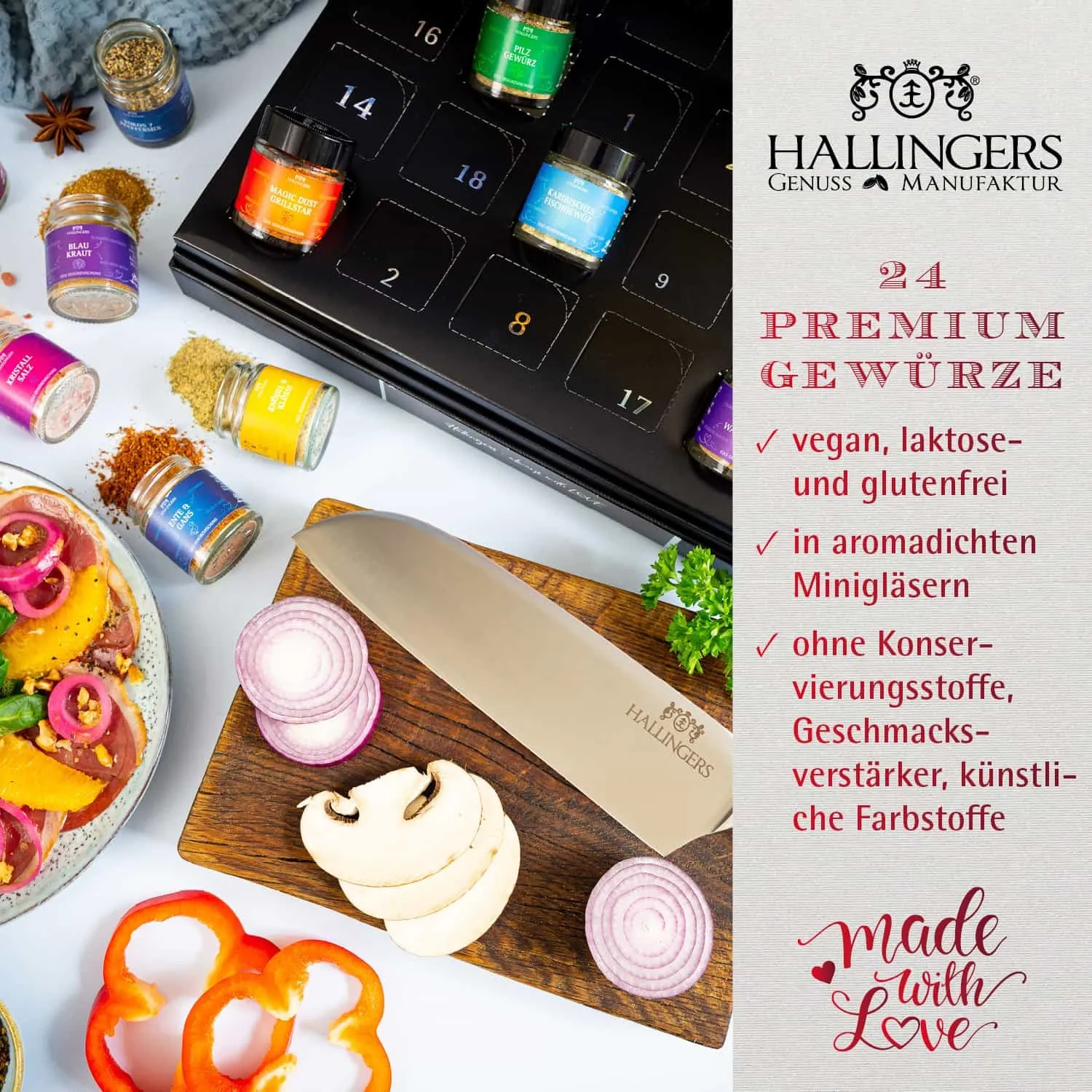 Die Verpackungsdesigns von Hallingers sind international ausgezeichnet (u.a. Red Dot Design Award, German Design Award Special Mention)