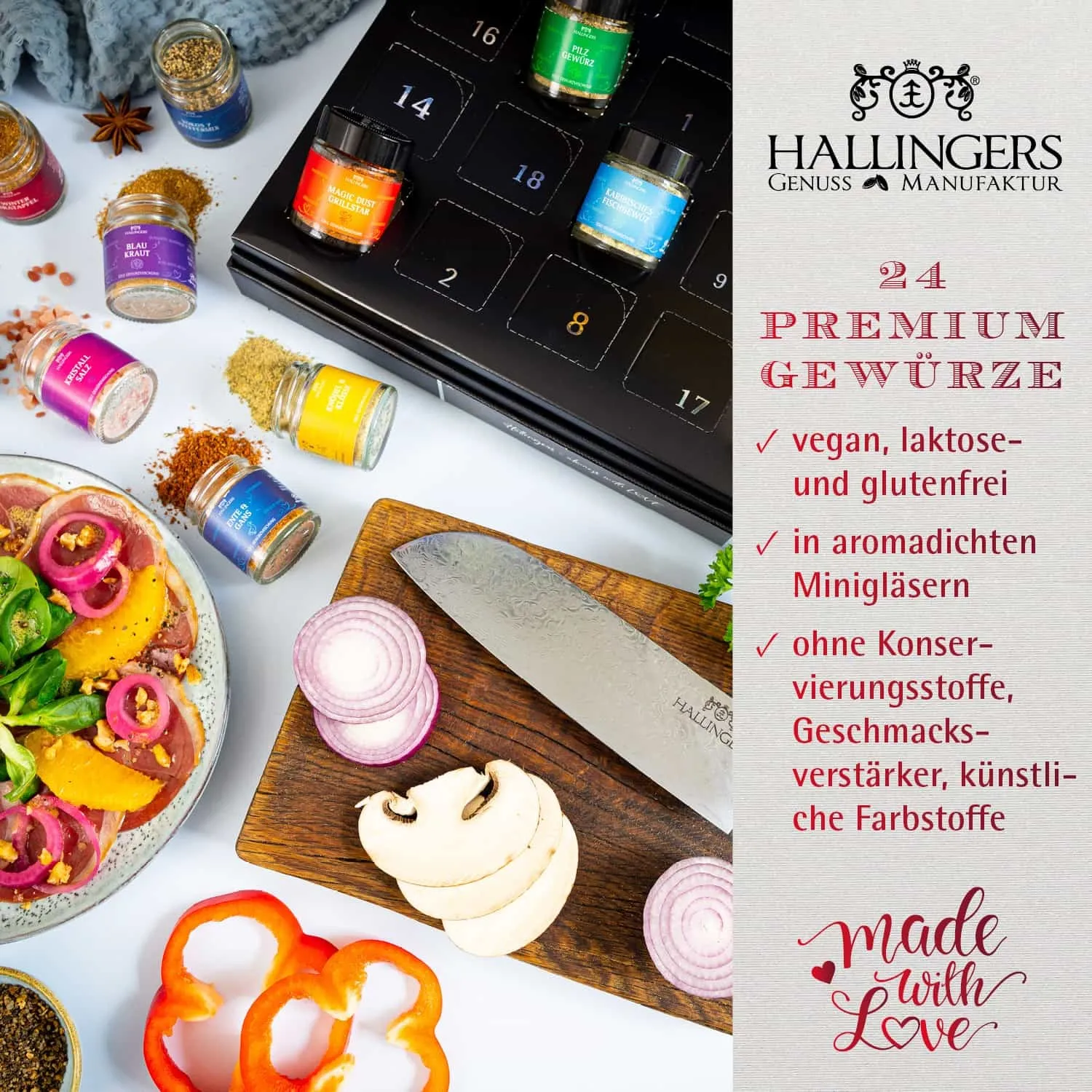 Die Verpackungsdesigns von Hallingers sind international ausgezeichnet (u.a. Red Dot Design Award, German Design Award Special Mention)