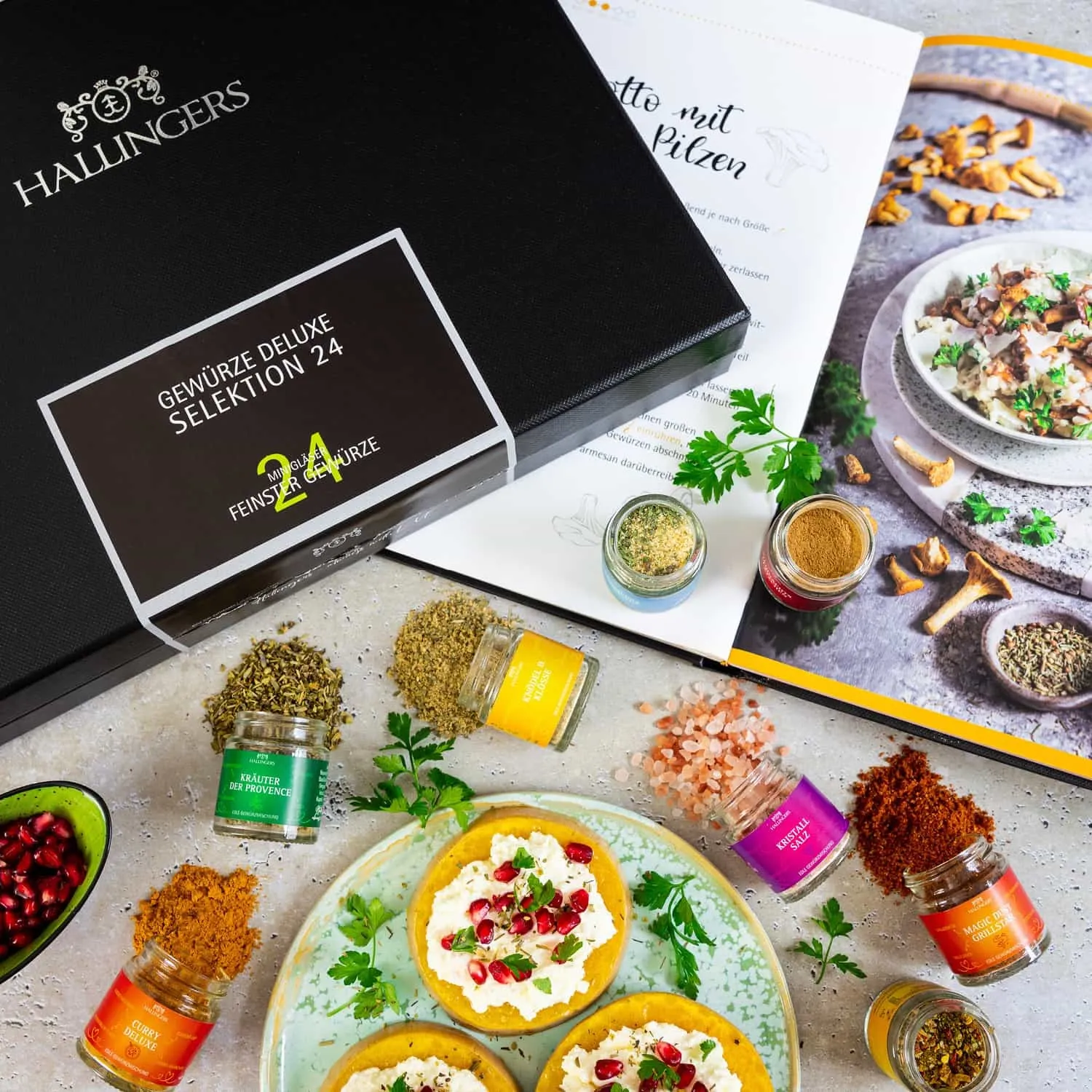 Bei Hallingers entdecken Sie: naturnahe Gourmetgewürze, exotische Premiumgewürze, feinste Kräuter, handgemachte Gewürzmischungen und Spezialgewürze