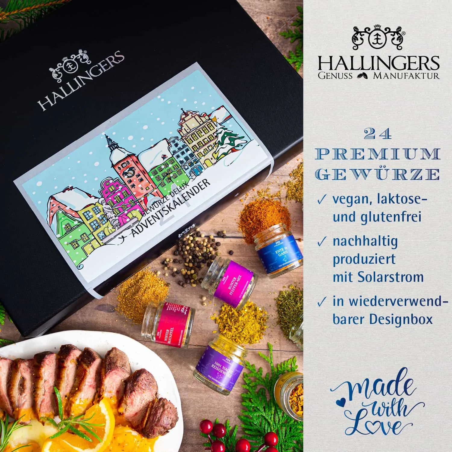 Bei Hallingers entdecken Sie: naturnahe Gourmetgewürze, exotische Premiumgewürze, feinste Kräuter, handgemachte Gewürzmischungen und Spezialgewürze