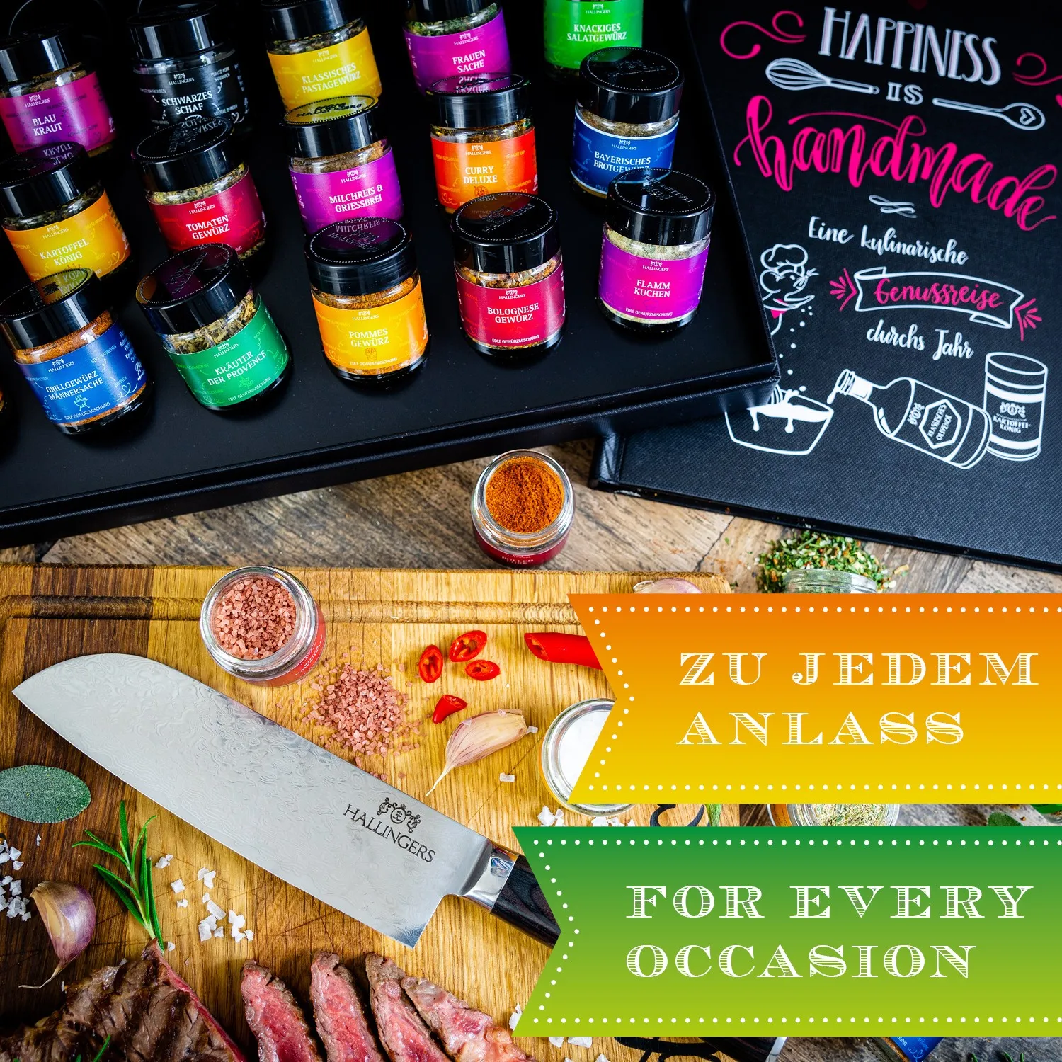 Das Deluxe Santoku, ein Damast Messer aus hochwertigem Spezialklingenstahl, ist nach japanischer Schmiedekunst gefertigt & ergänzt jede Küche perfekt!