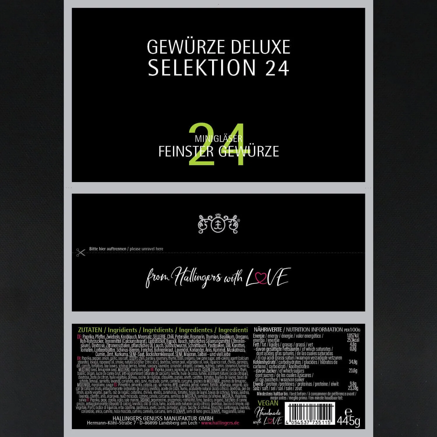 Deluxe Selektion 24 & Deluxe Santoku & Kochbuch (24 Gewürze im Glas)