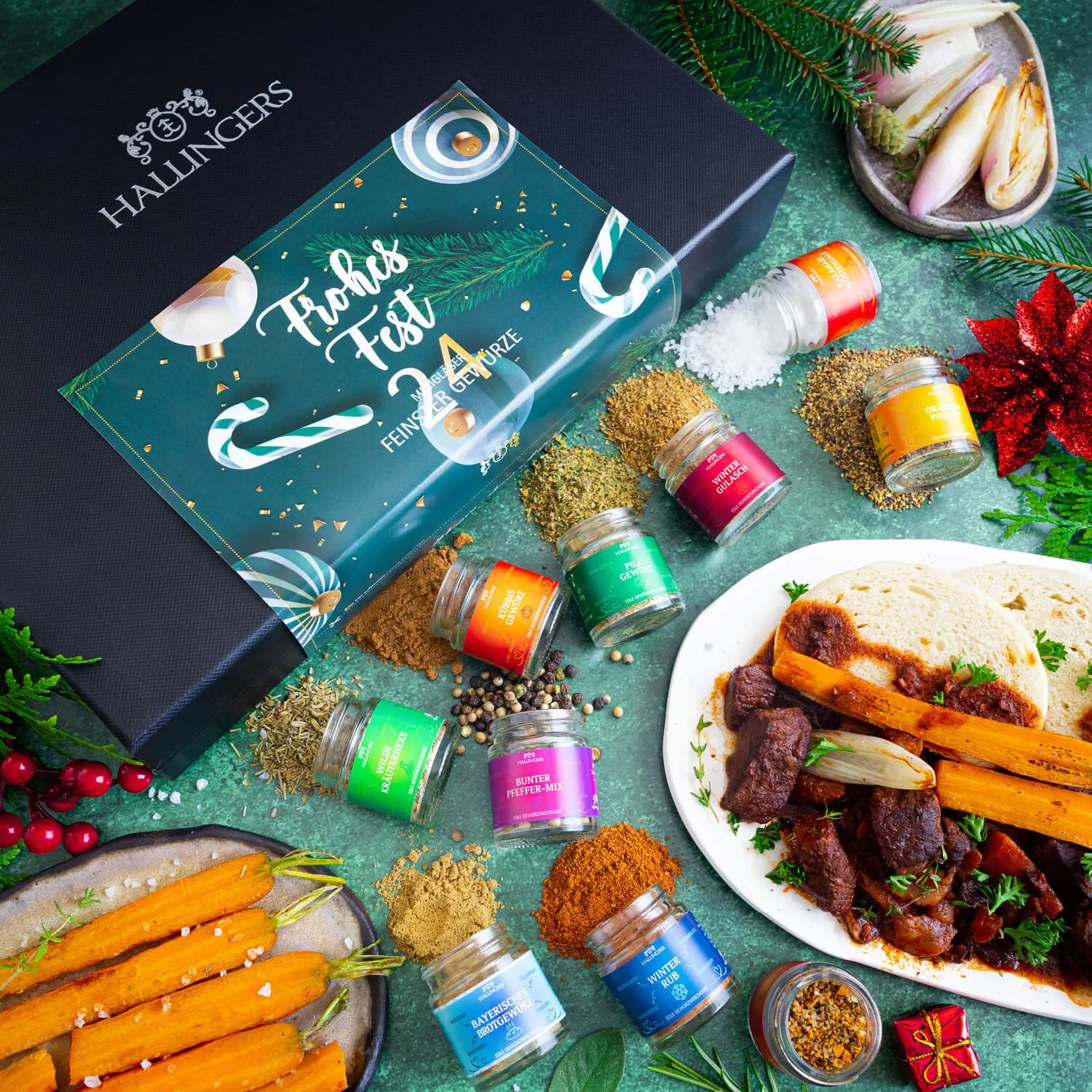 Bei Hallingers entdecken Sie: naturnahe Gourmetgewürze, exotische Premiumgewürze, feinste Kräuter, handgemachte Gewürzmischungen und Spezialgewürze