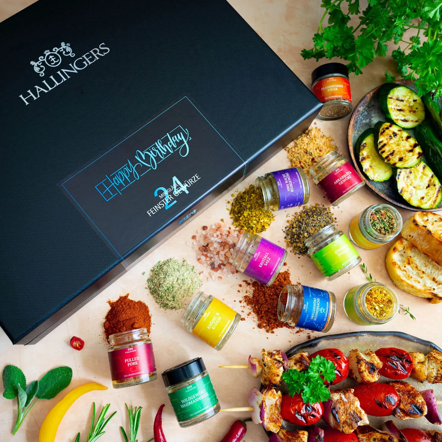 Bei Hallingers: naturbelassene Gourmet-Gewürze, exotische Premium-Gewürze, Kräuter, handgemachte Gewürzmischungen, Spezialgewürze.