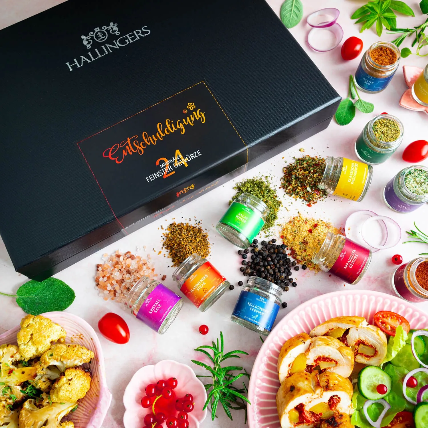 Bei Hallingers: naturbelassene Gourmet-Gewürze, exotische Premium-Gewürze, Kräuter, handgemachte Gewürzmischungen, Spezialgewürze.