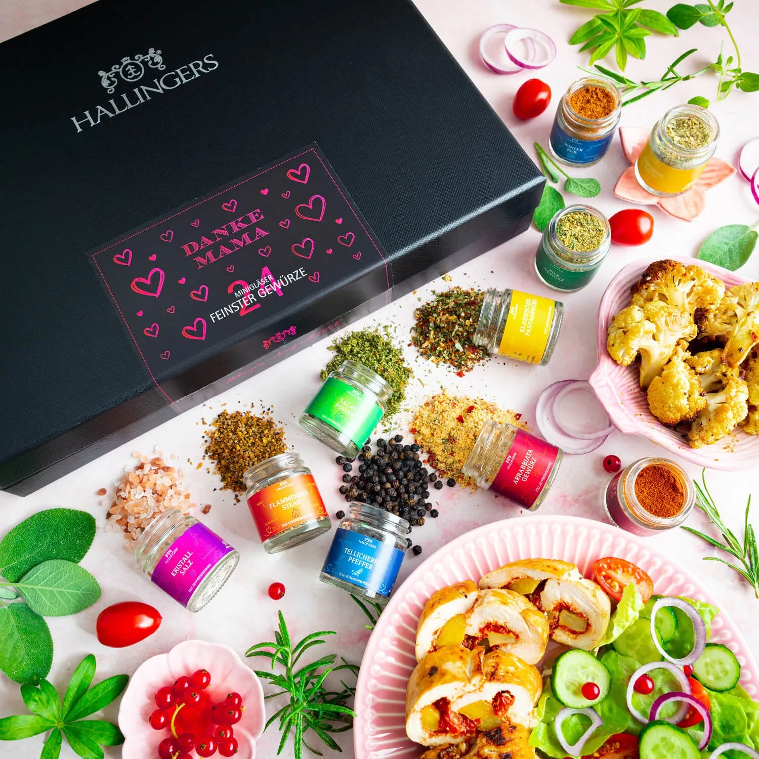 Bei Hallingers: naturbelassene Gourmet-Gewürze, exotische Premium-Gewürze, Kräuter, handgemachte Gewürzmischungen, Spezialgewürze.