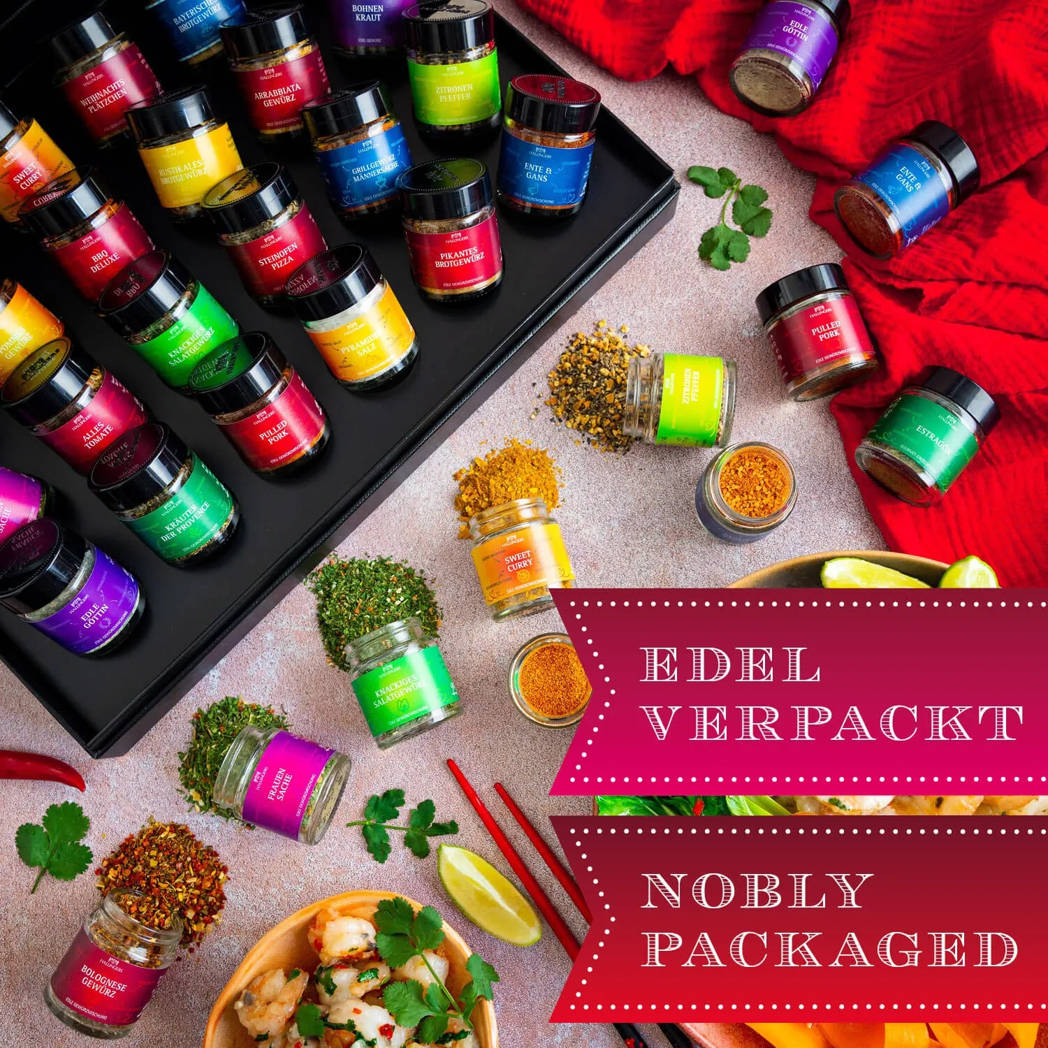 Die Verpackungsdesigns von Hallingers sind international ausgezeichnet (u.a. Red Dot Design Award, German Design Award Special Mention)