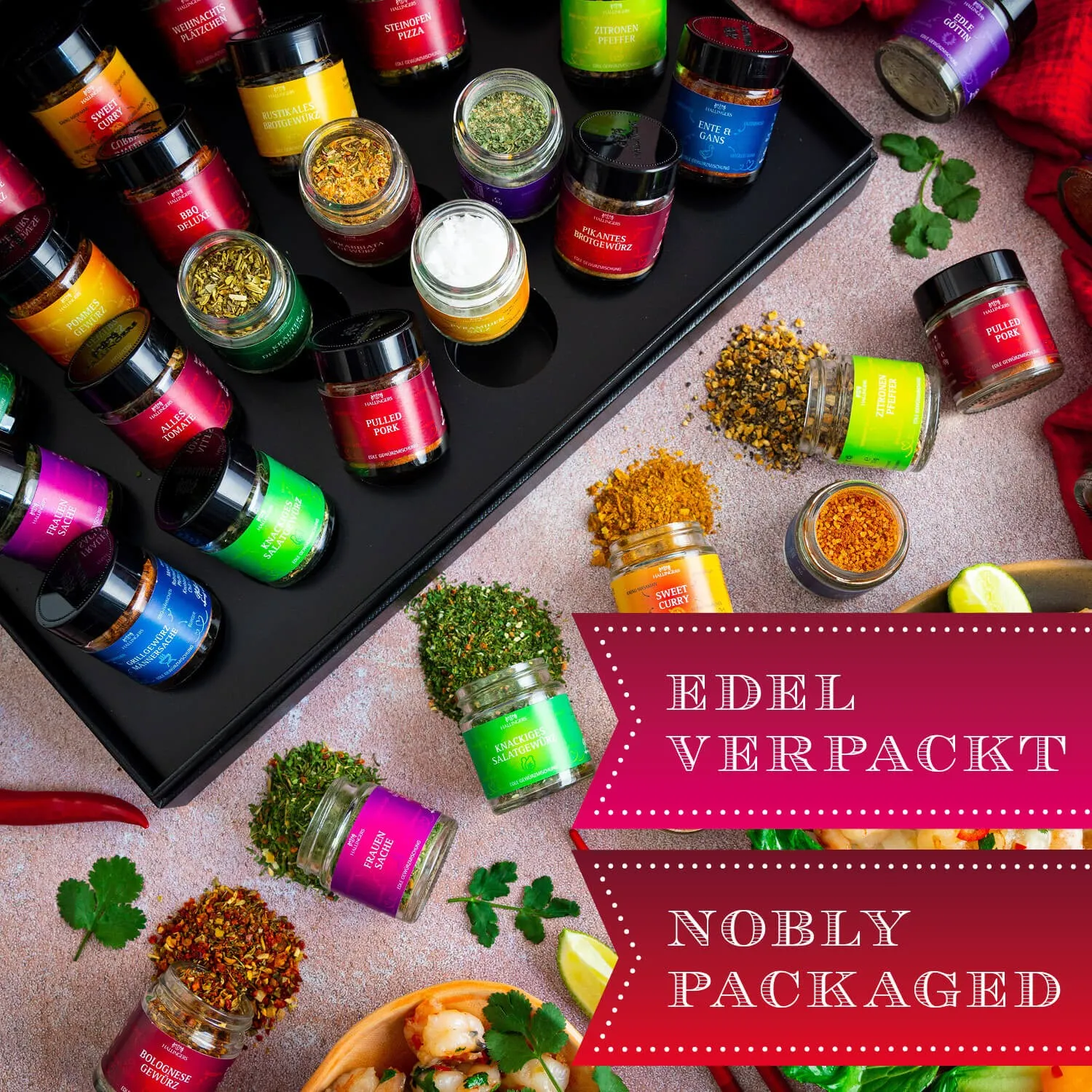 Die Verpackungsdesigns von Hallingers sind international ausgezeichnet (u.a. Red Dot Design Award, German Design Award Special Mention)