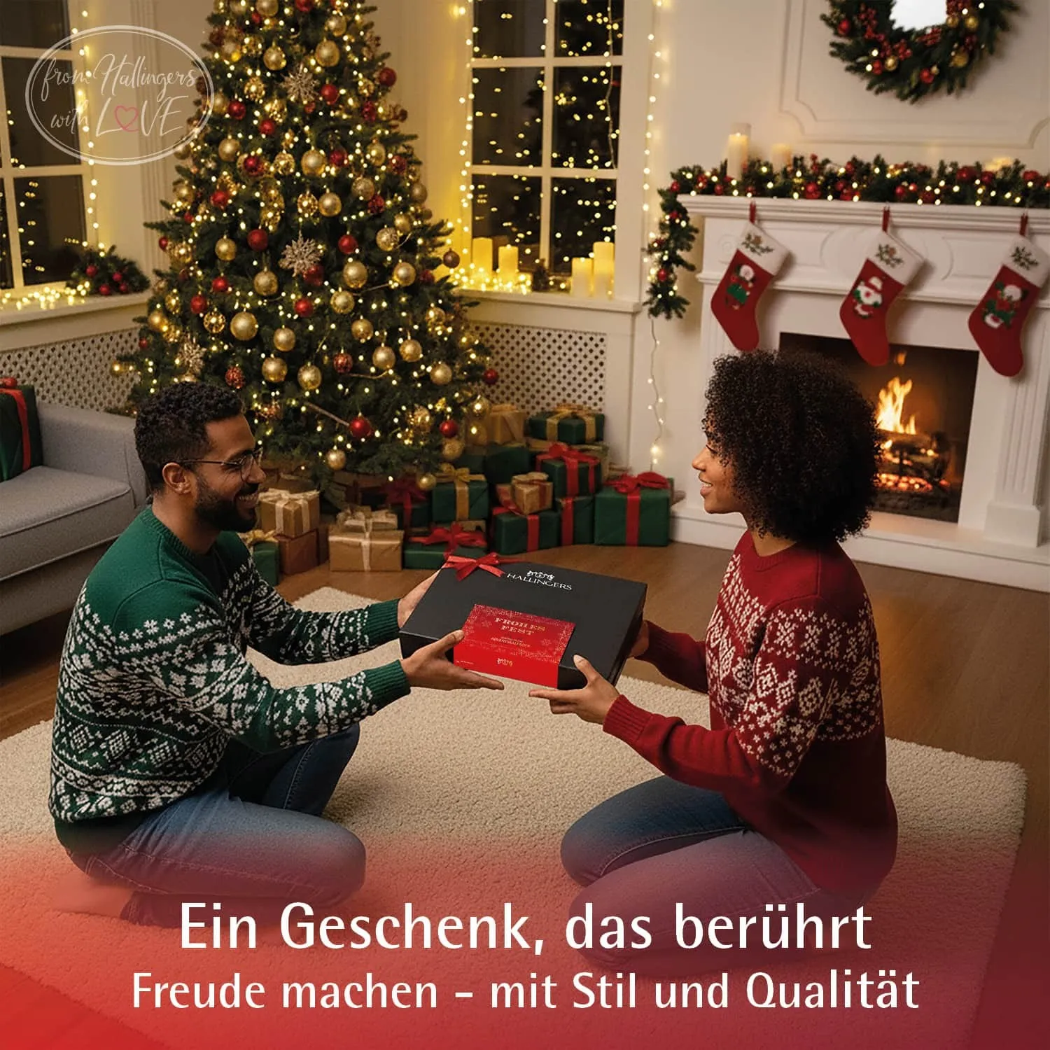 Frohes Fest - Red / Golden Stars (24 Winter-Gewürze im Glas)