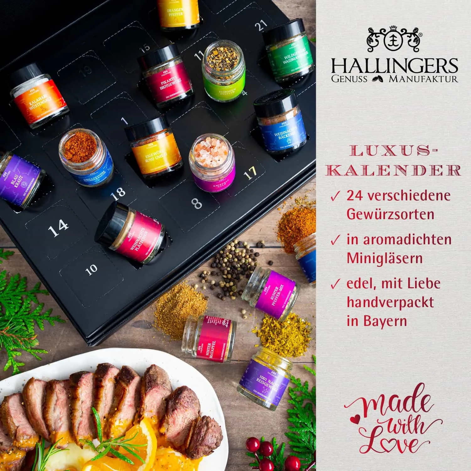 Die Verpackungsdesigns von Hallingers sind international ausgezeichnet (u.a. Red Dot Design Award, German Design Award Special Mention)