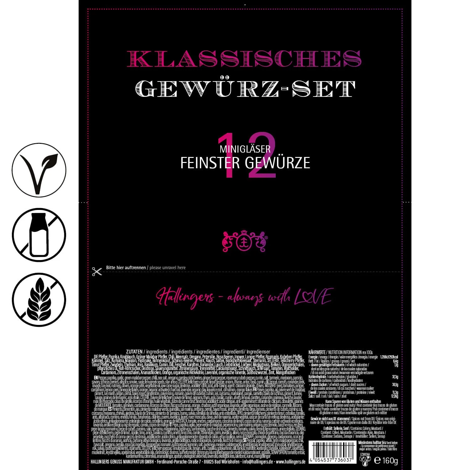 Klassisches Gewürz-Set - No. 1 (12 Gewürze im Glas)