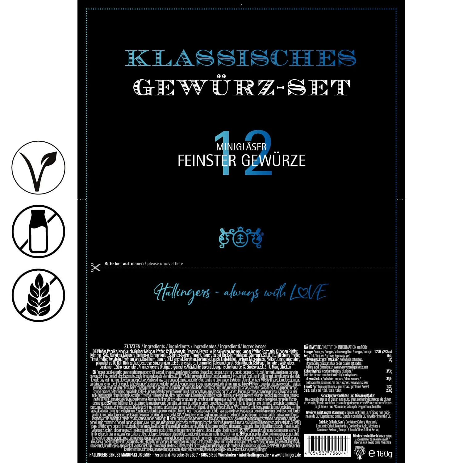 Klassisches Gewürz-Set - No. 2 (12 Gewürze im Glas)