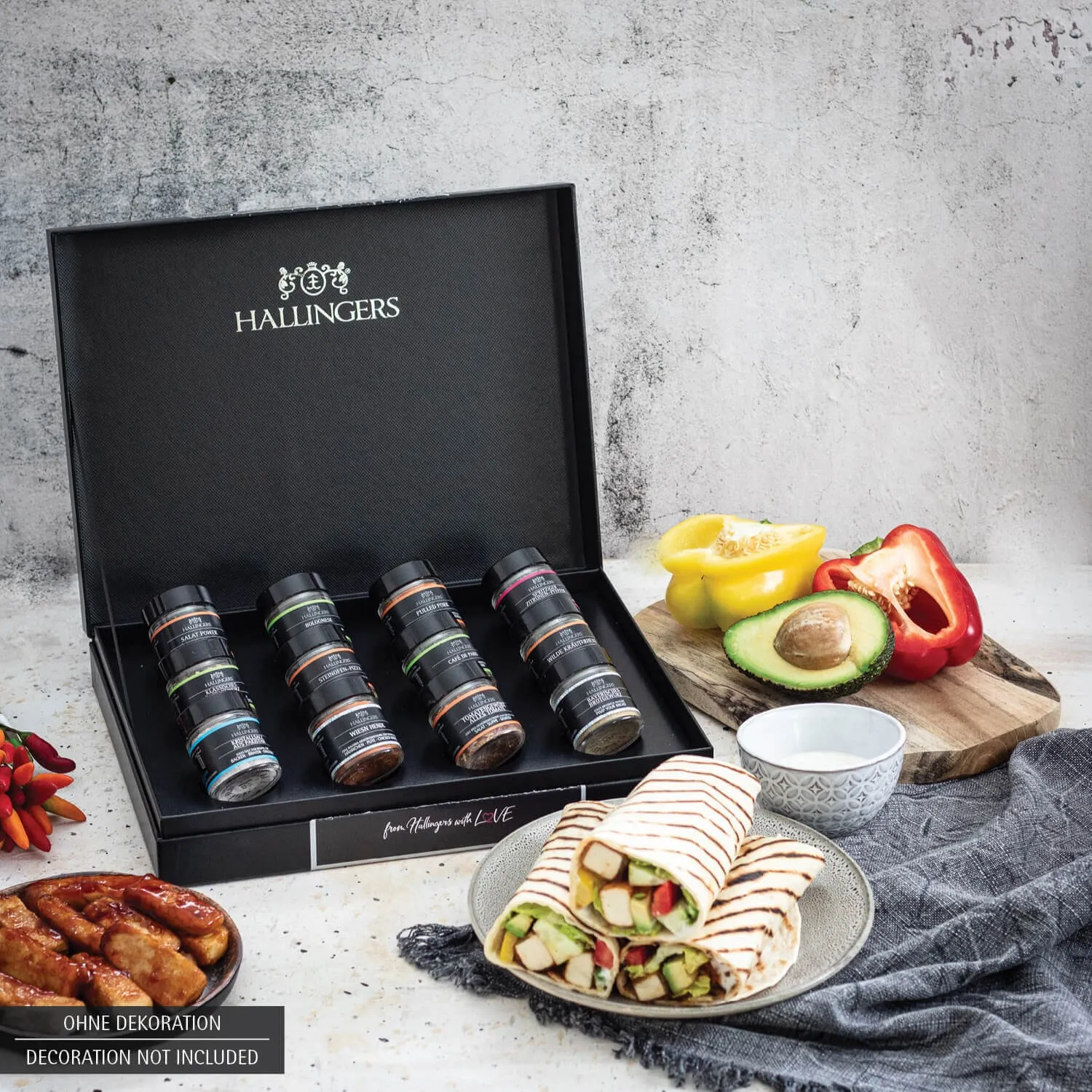 Klassisches Gewürz-Set & Premium Santoku 7 Zoll (12 Gewürze im Glas)