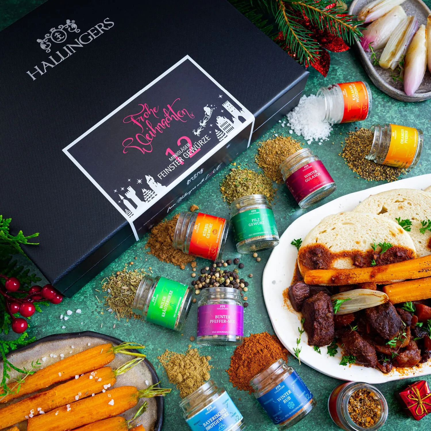 Hallingers bietet: Naturbelassene Gourmet-Gewürze, exotische Premiumgewürze, Kräuter, handgemachte Gewürzmischungen und Spezialgewürze.