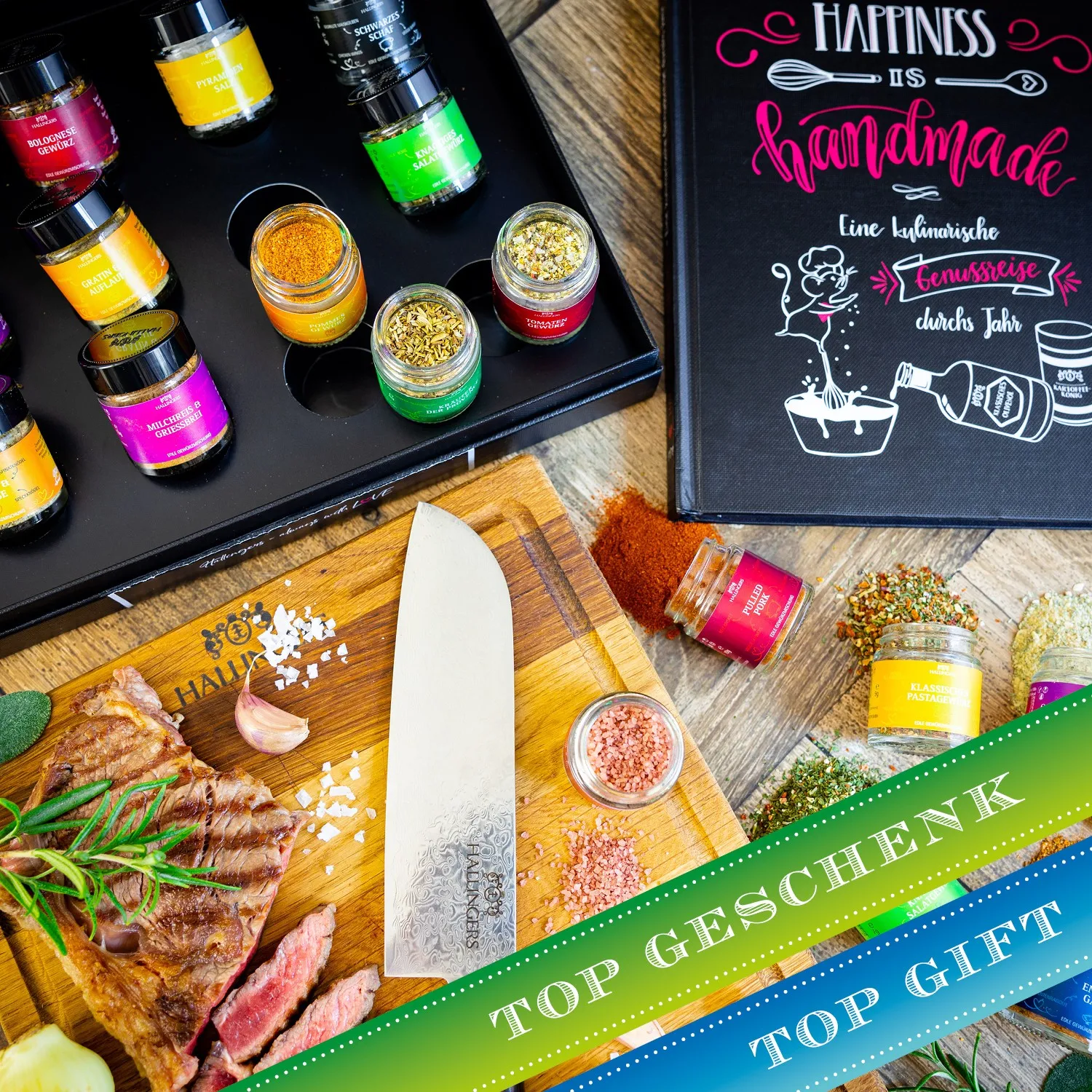 Das Deluxe Santoku, ein Damast Messer aus hochwertigem Spezialklingenstahl, ist nach japanischer Schmiedekunst gefertigt & ergänzt jede Küche perfekt!