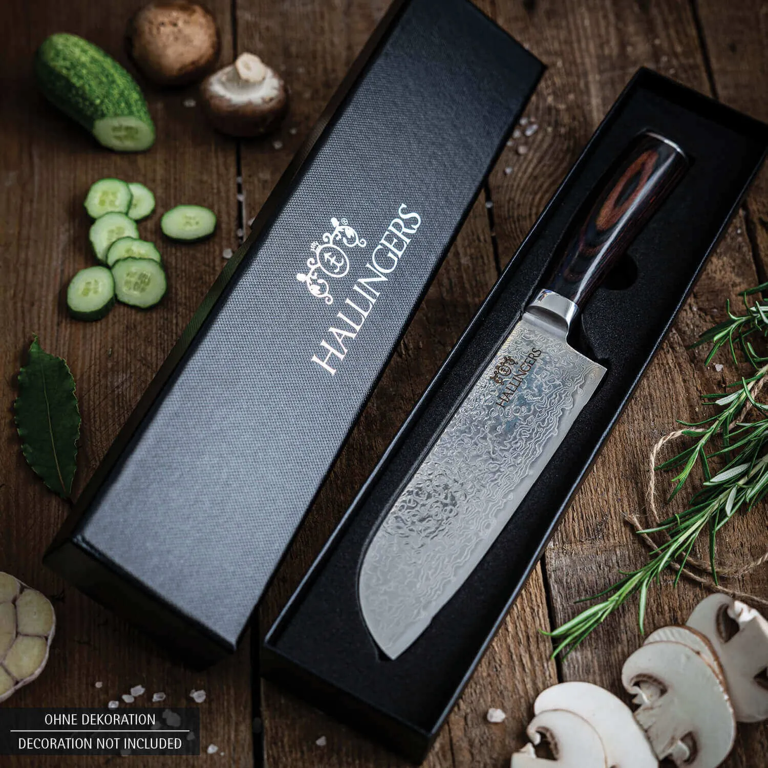 Klassisches Gewürz-Set & Deluxe Santoku & Kochbuch (12 Gewürze im Glas)