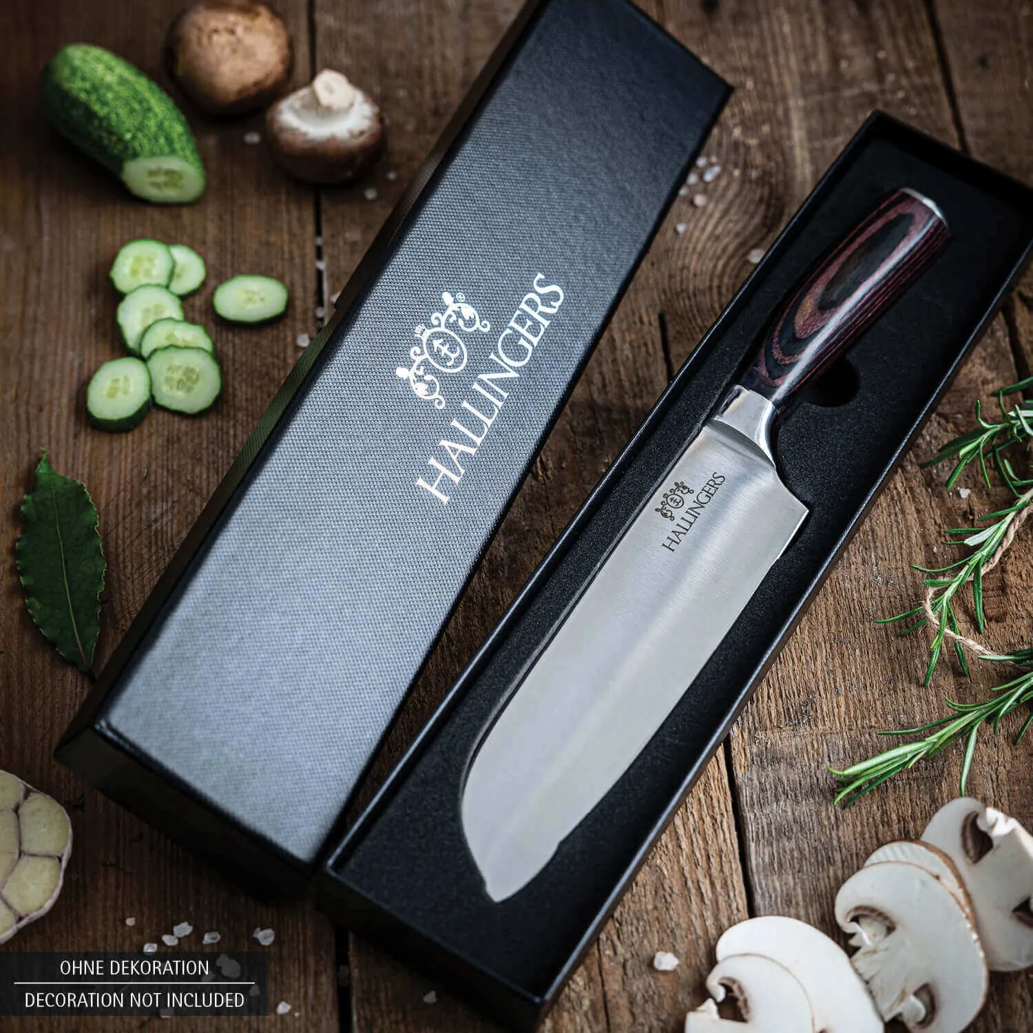 Klassisches Gewürz-Set & Premium Santoku & Kochbuch (12 Gewürze im Glas)