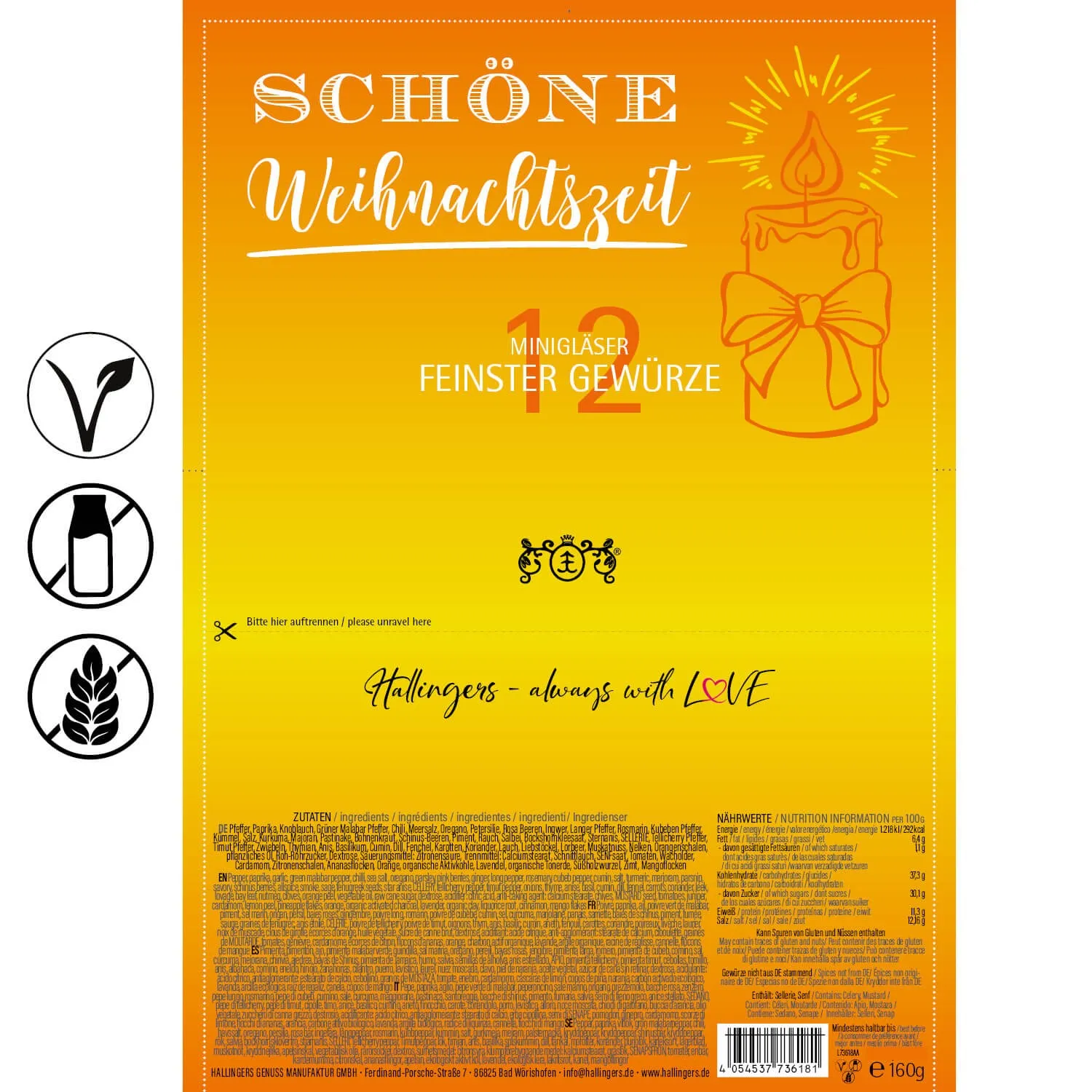 Schöne Weihnachtszeit (12 Winter-Gewürze im Glas)