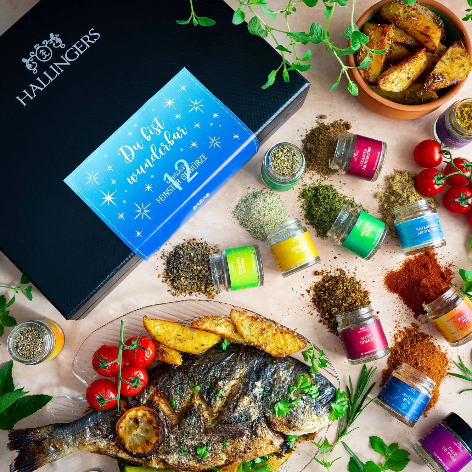 Hallingers bietet: Naturbelassene Gourmet-Gewürze, exotische Premiumgewürze, Kräuter, handgemachte Gewürzmischungen und Spezialgewürze.