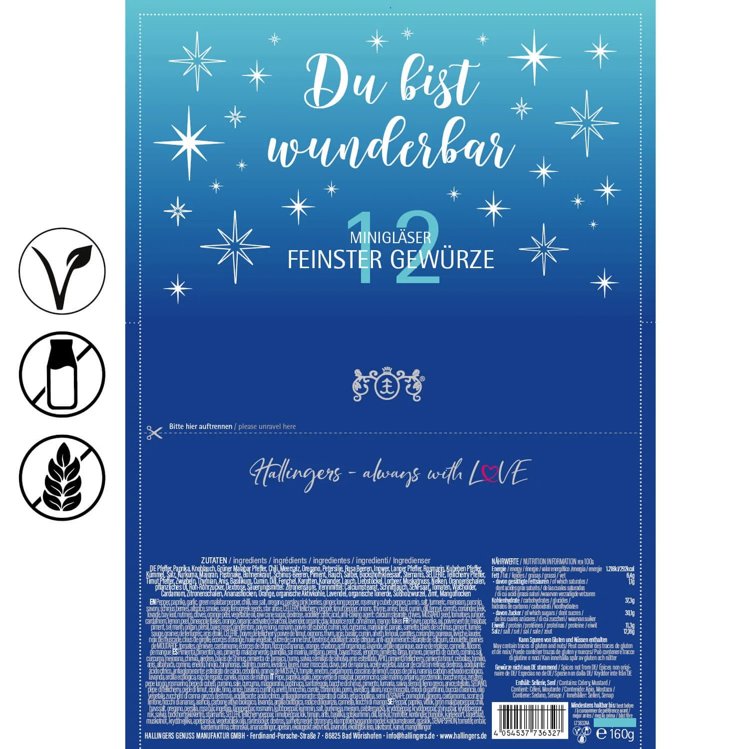 Du bist wunderbar - blue (12 Gewürze im Glas)