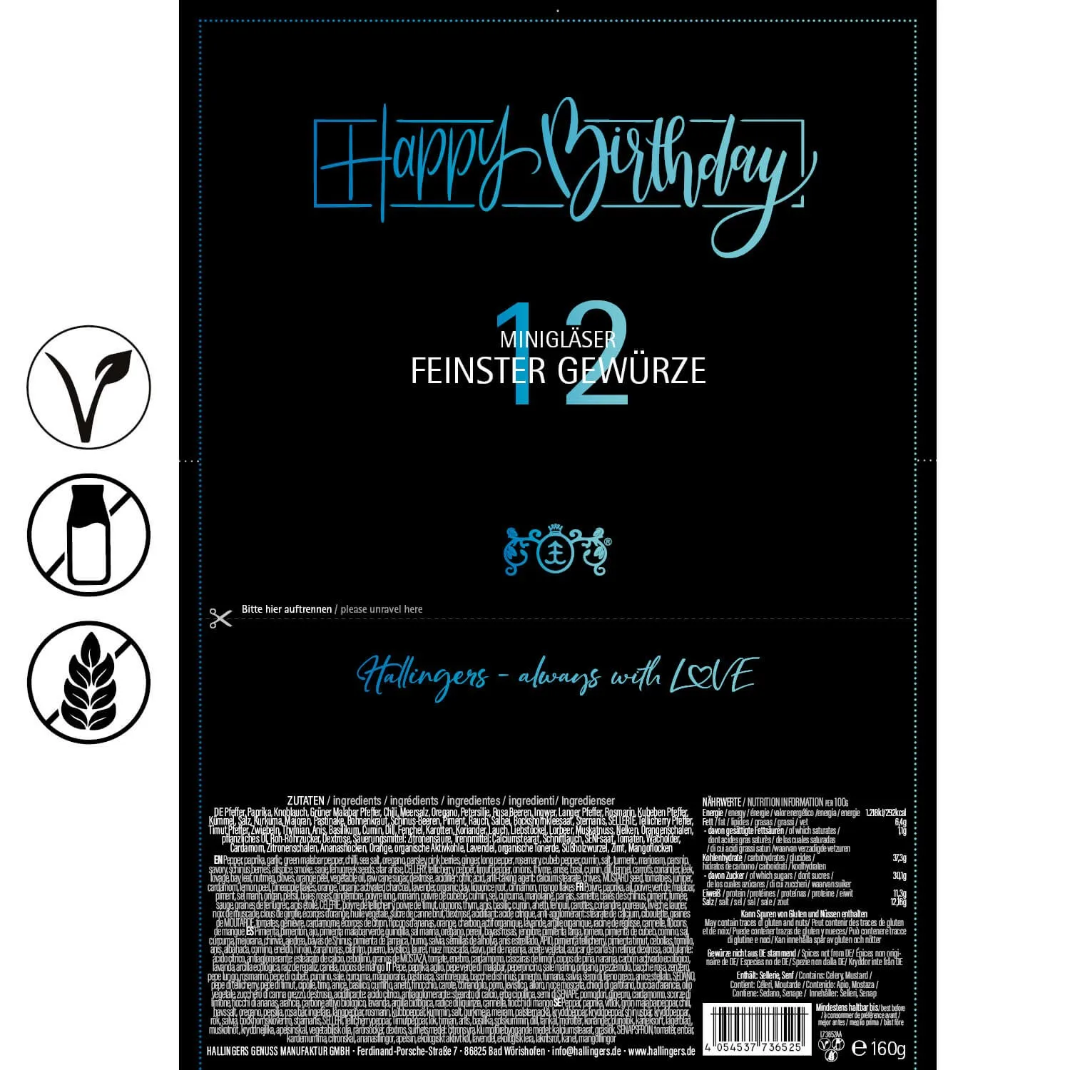 Happy Birthday (12 Gewürze im Glas)