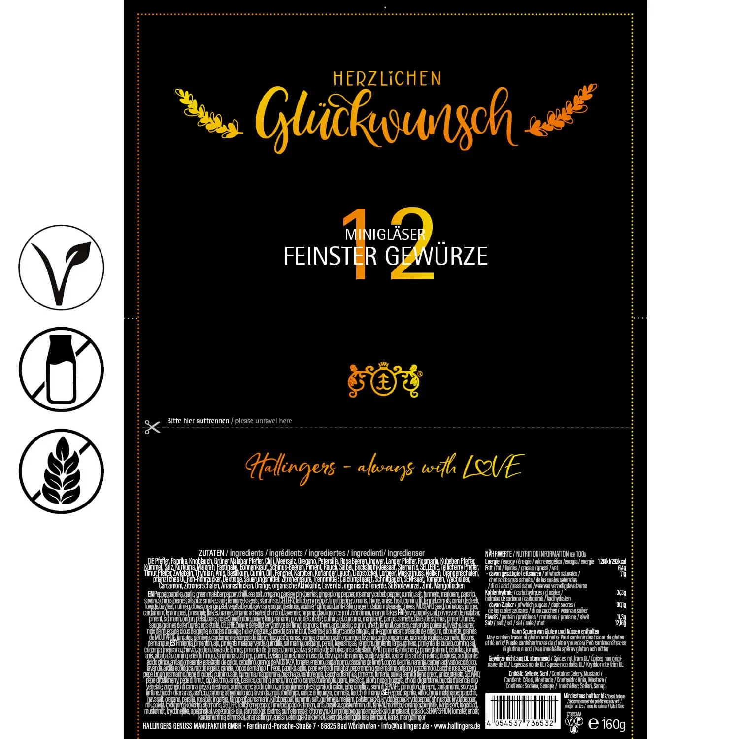 Herzlichen Glückwunsch (12 Gewürze im Glas)