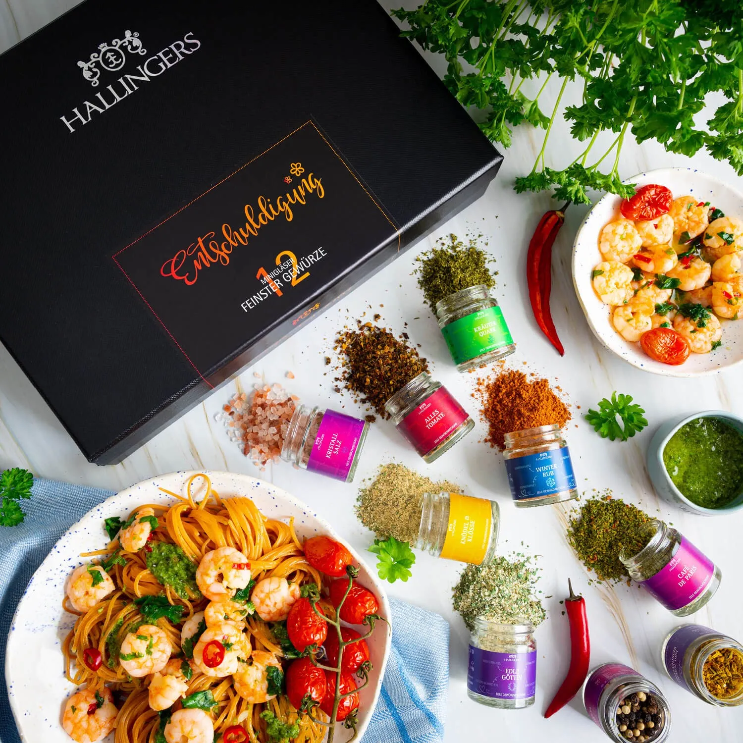 Hallingers bietet: Naturbelassene Gourmet-Gewürze, exotische Premiumgewürze, Kräuter, handgemachte Gewürzmischungen und Spezialgewürze.