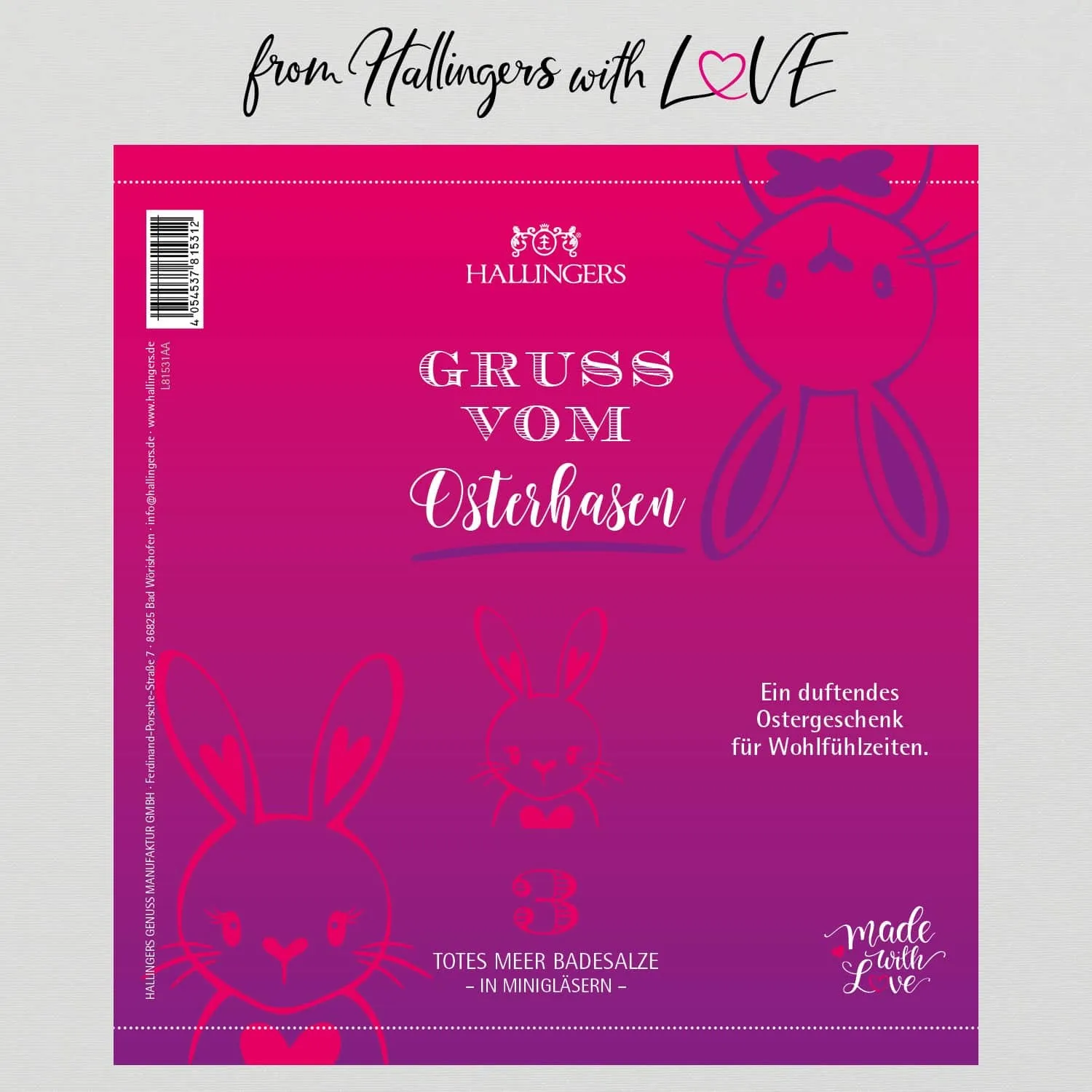 Gruß vom Osterhasen (3 Badesalze im Glas)