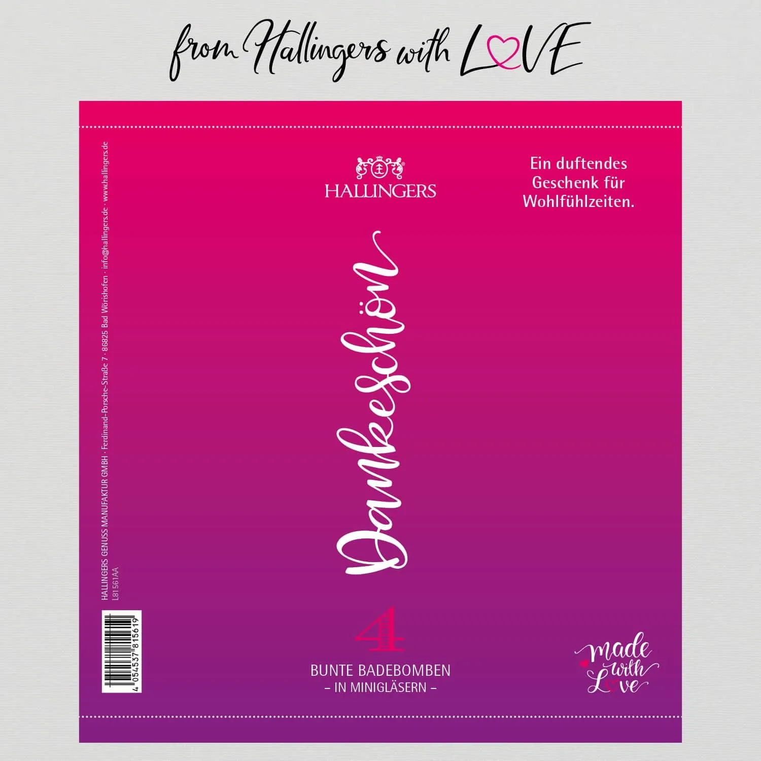 Dankeschön (4 Badebomben im Mix)