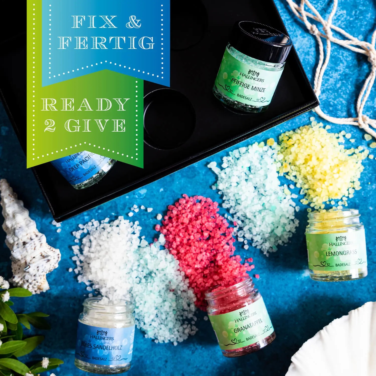 Perfekt für Peeling, Sauna oder die Badewanne.