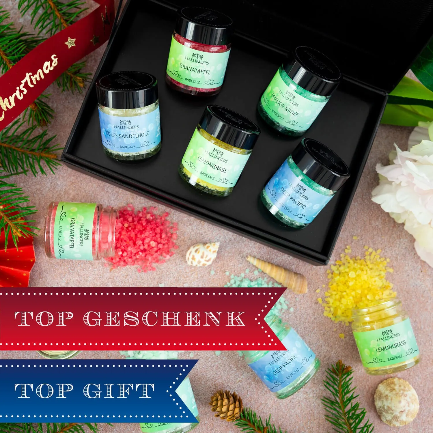 Perfekt für Peeling, Sauna oder die Badewanne.