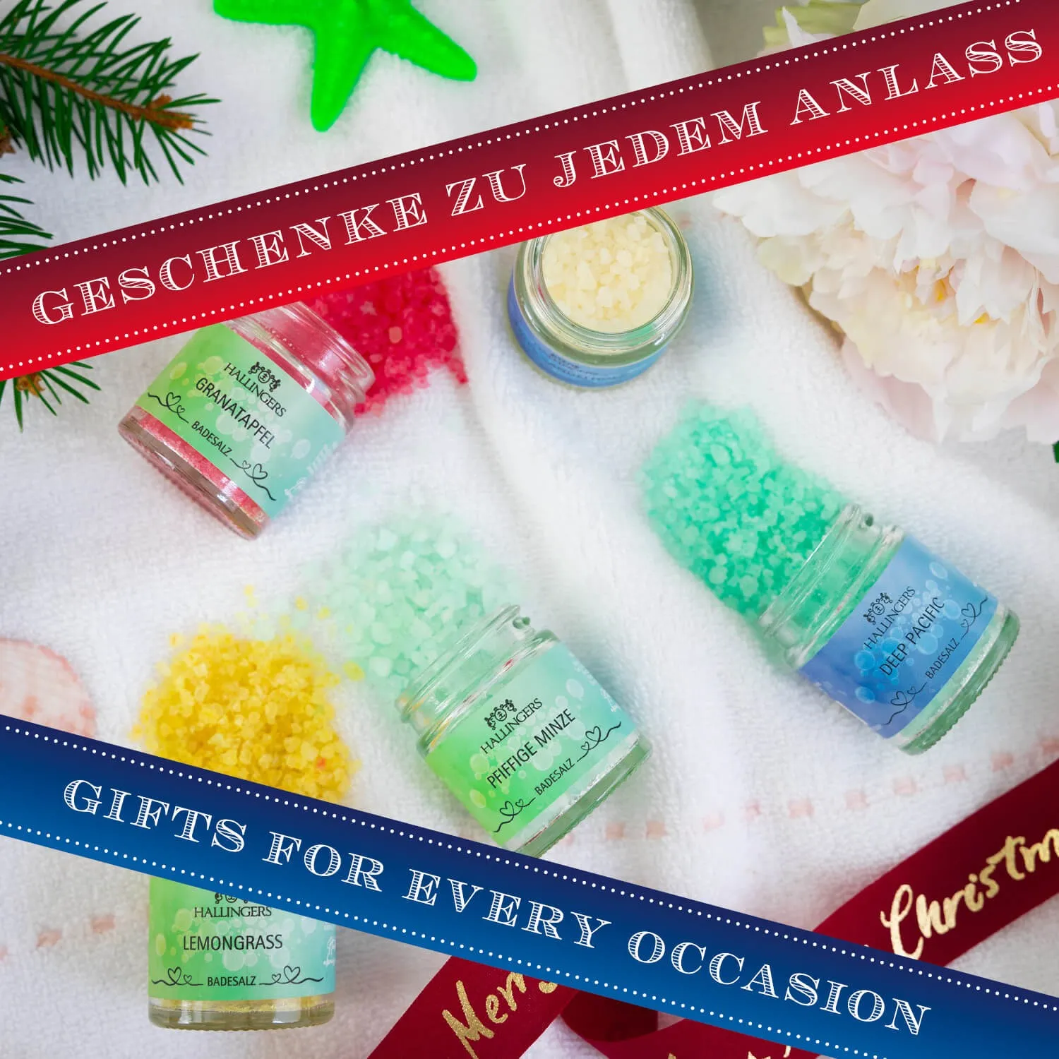 Feine Salze aus dem Toten Meer, verfeinert mit hochwertigen Ölen und Aromen