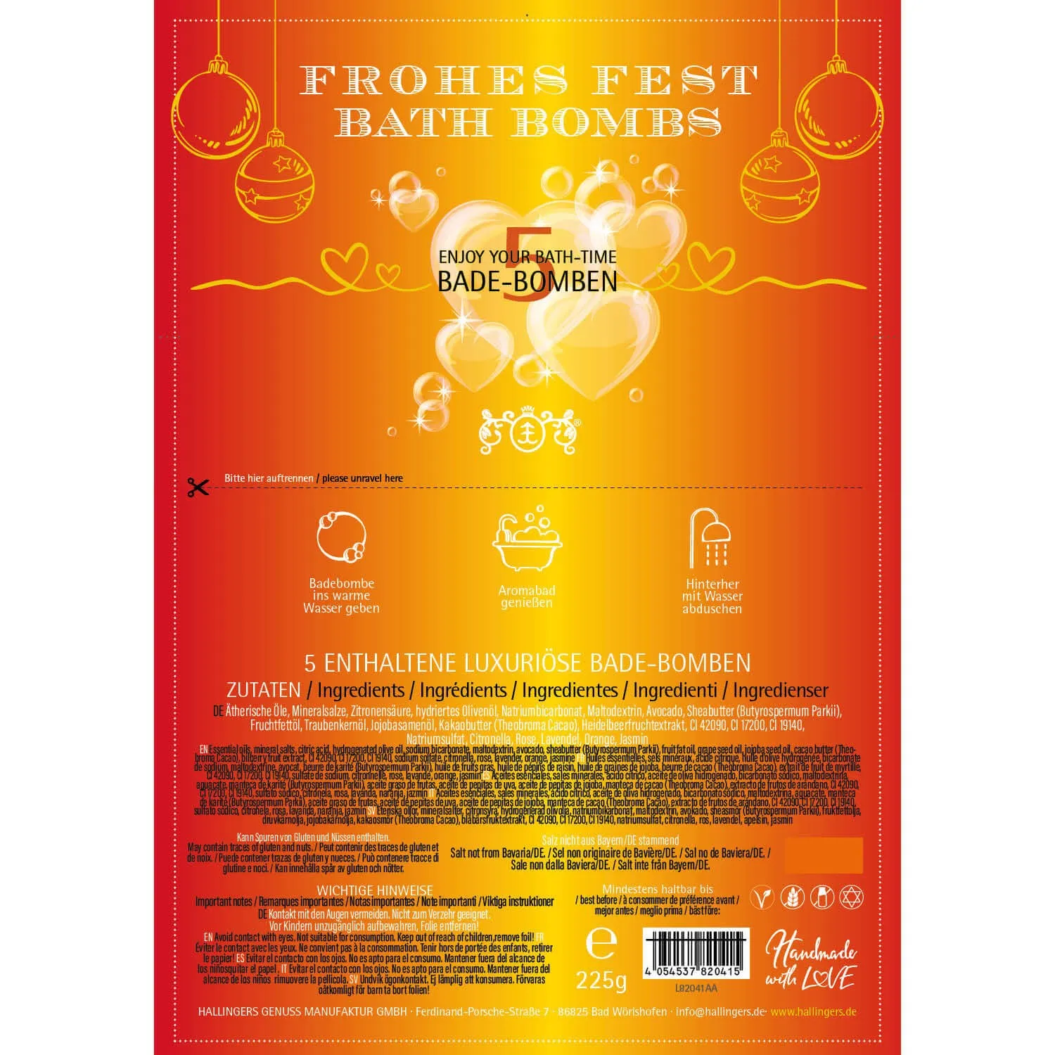 Frohes Fest - Bath Bombs - Orange (5 Badebomben)