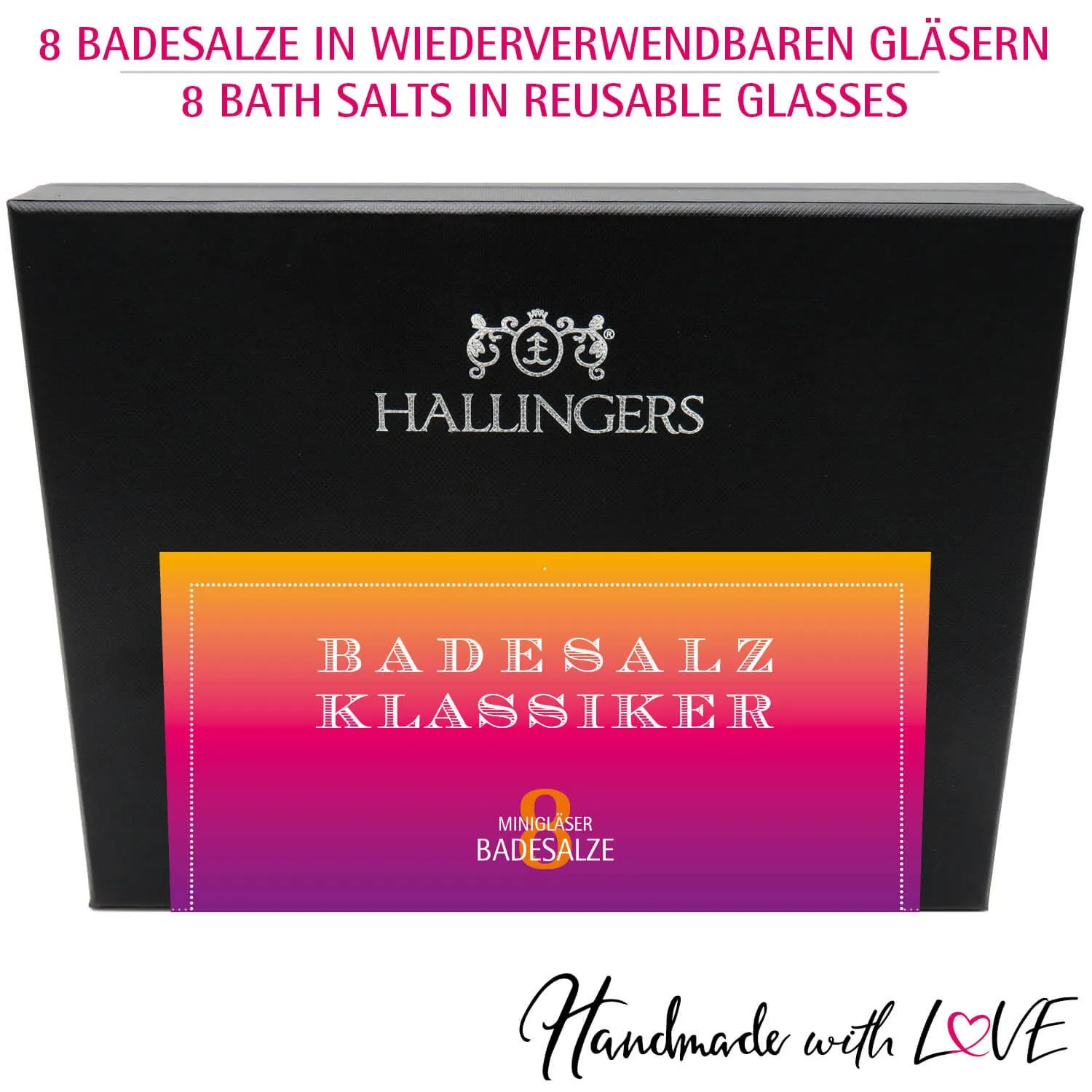Badesalz Klassiker - Pink (8 Badesalze im Glas)