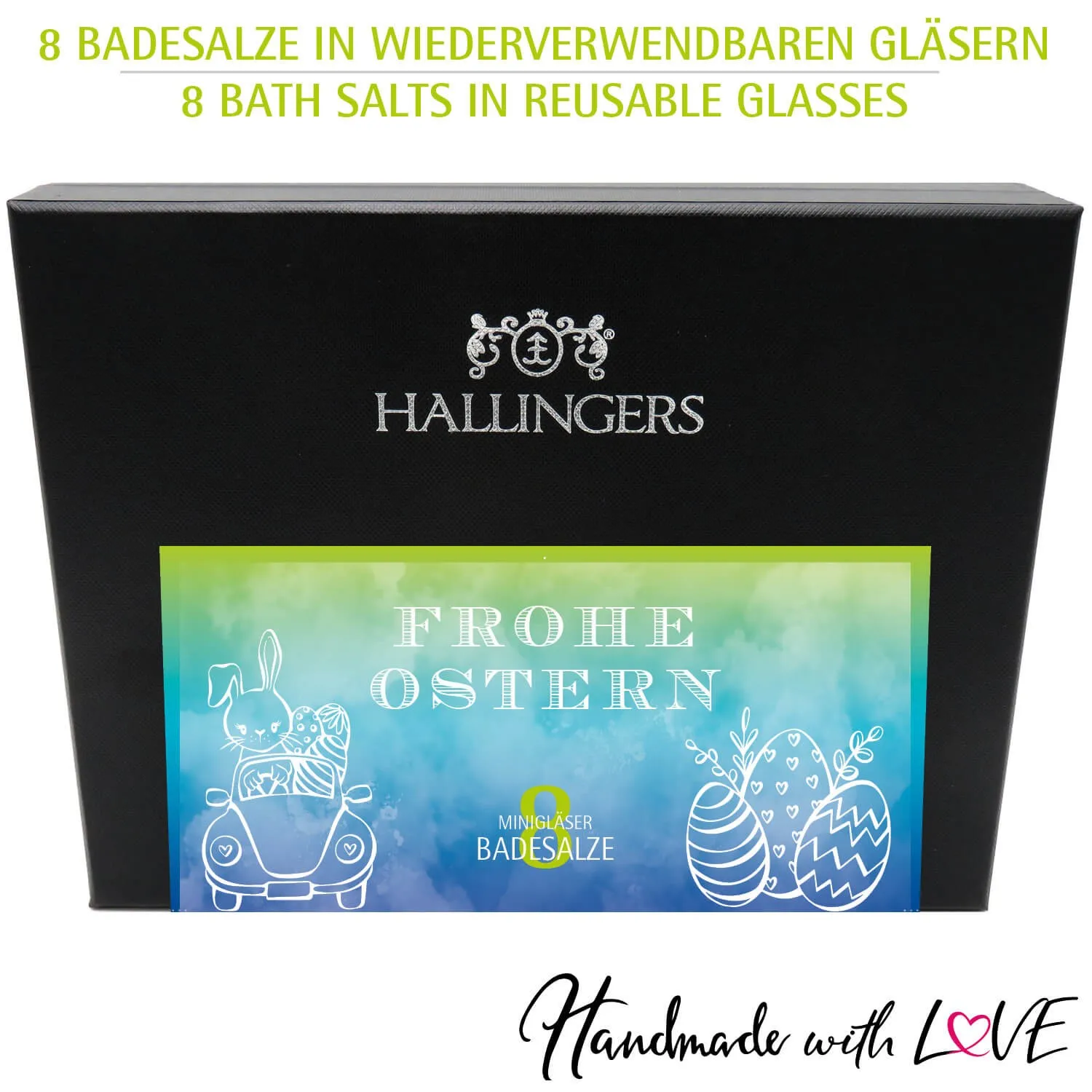 Frohe Ostern - Blue (8 Badesalze im Glas)